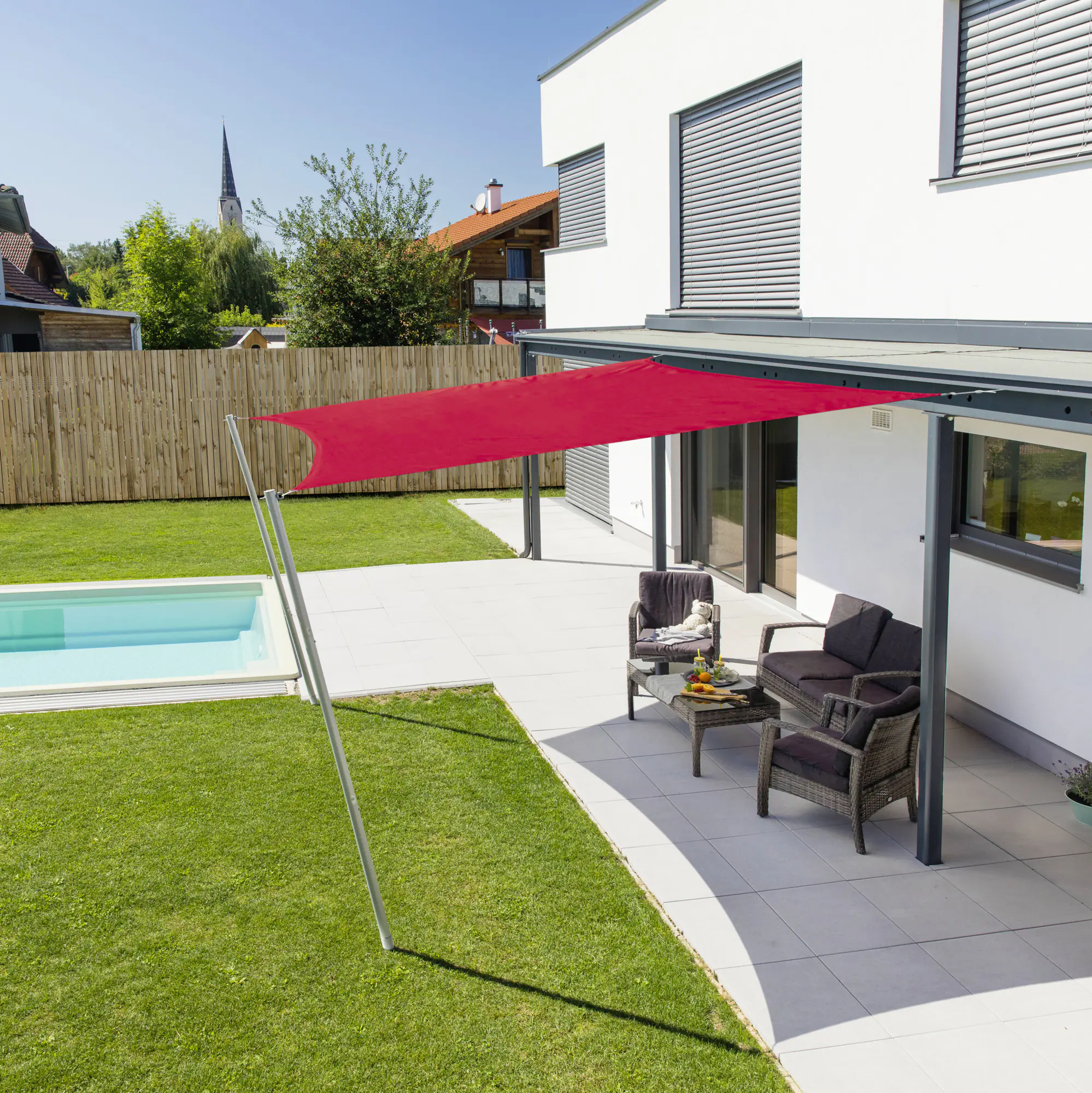 Windhager Sonnensegel Cannes ziegelrot 4 x 4 m