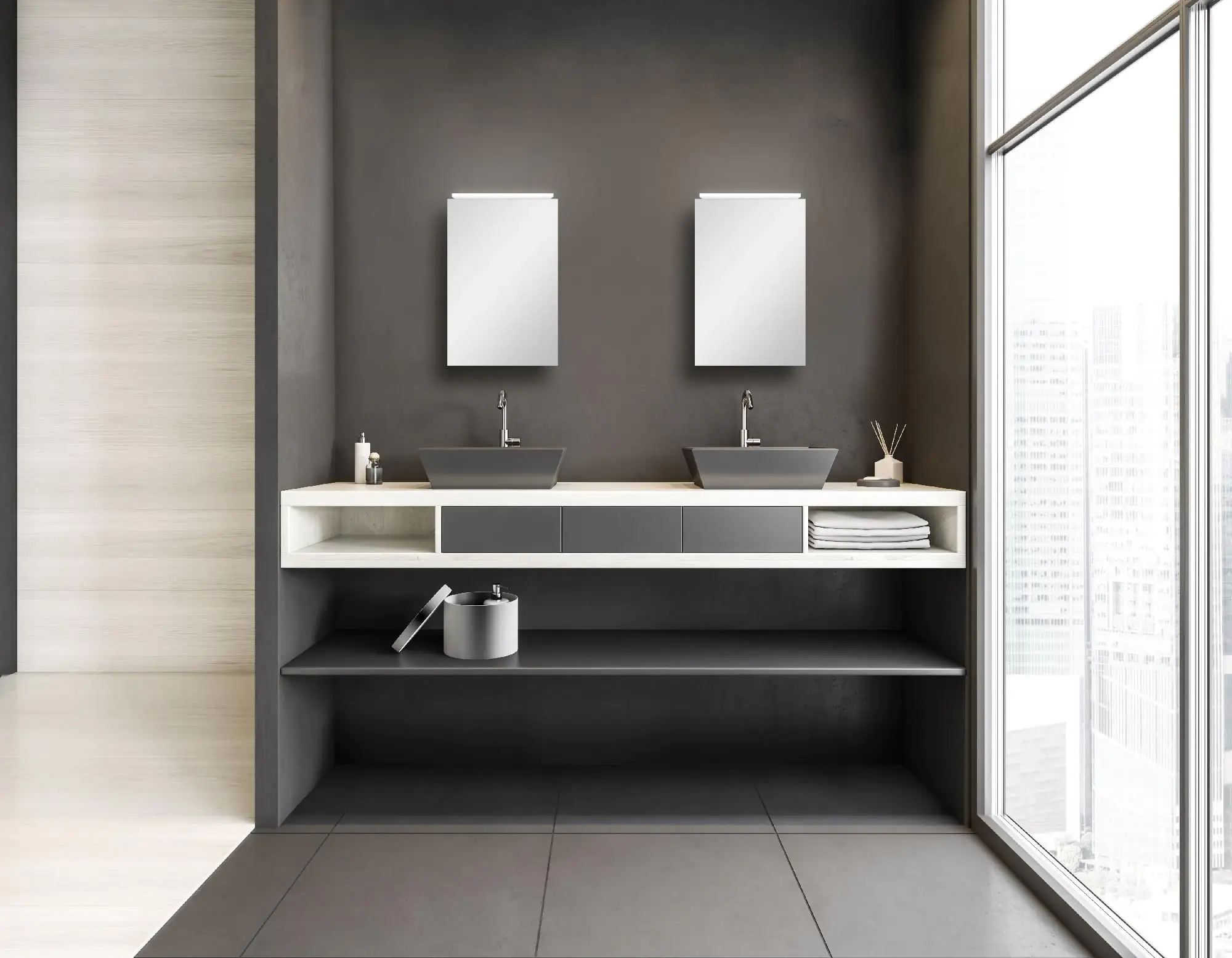 DSK Spiegelschrank Aluminio Vegas 40x60 cm