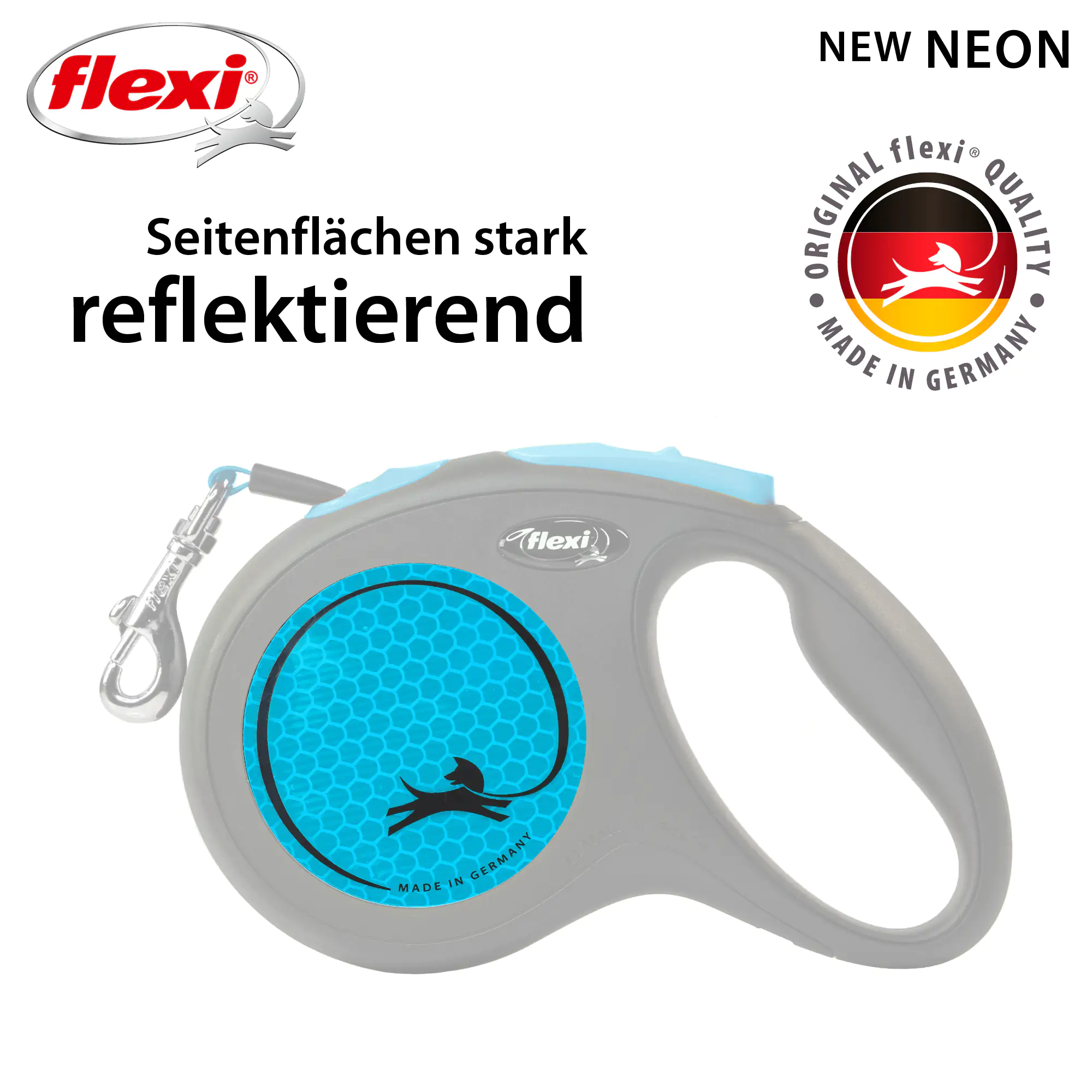 Flexi Hundeleine New Neon Gurt M neonblau