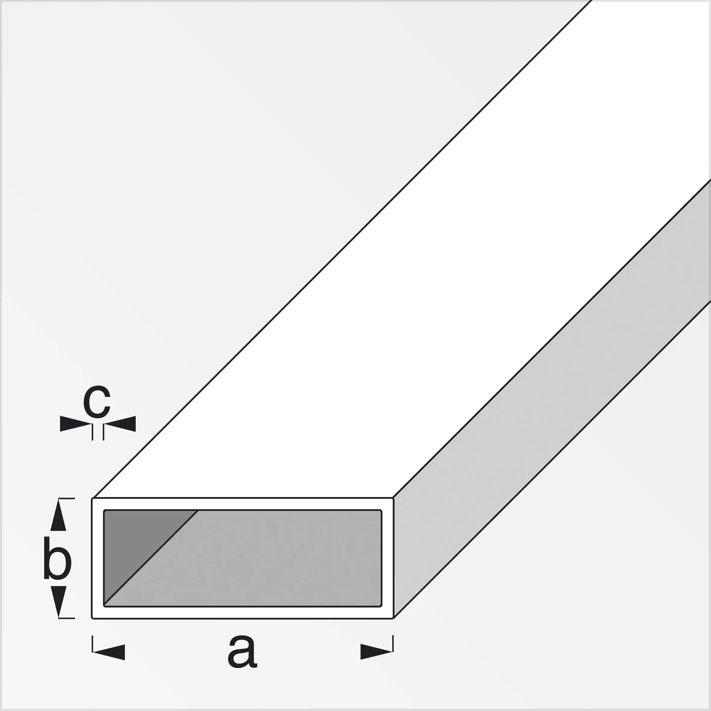 alfer Rechteckrohr 2 m, 30 x 20 x 1.5 mm Stahl roh natur
