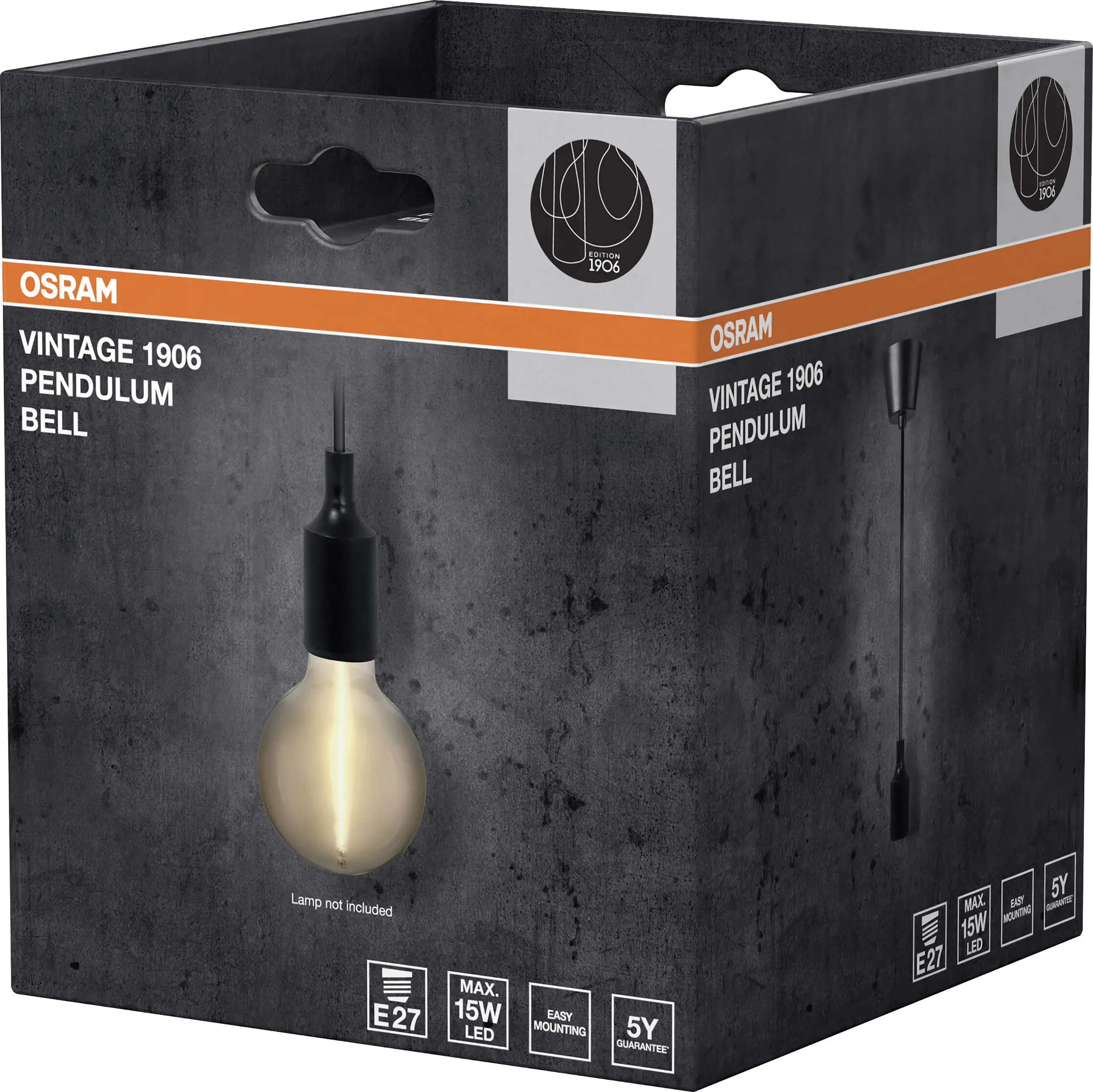 Osram Pendelleuchte Vintage 1906 Pendulum Bell 117,5 cm schwarz