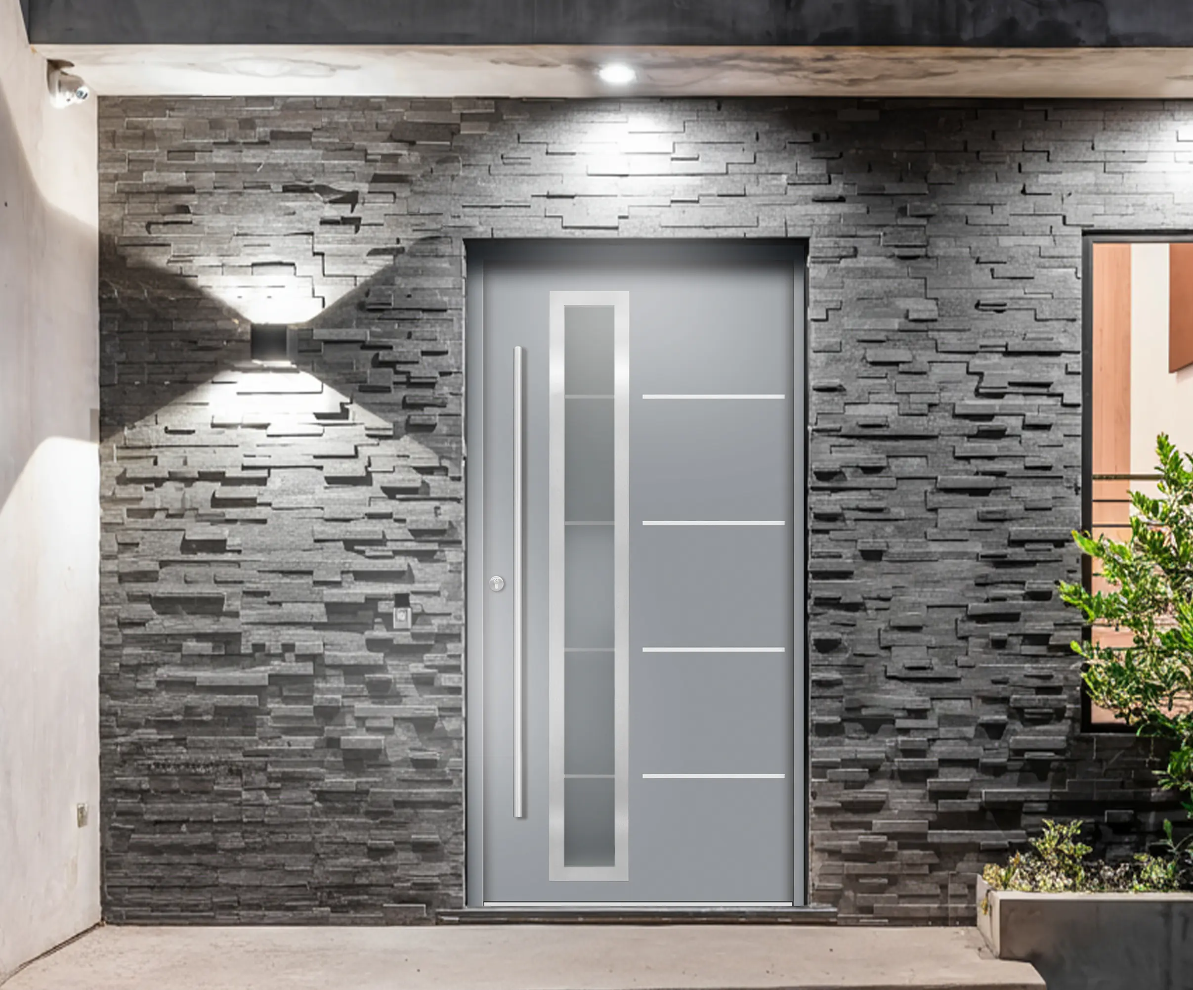 Splendoor Haustür Passivedoor Premium B06 Grau DIN Links 110 x 210 cm