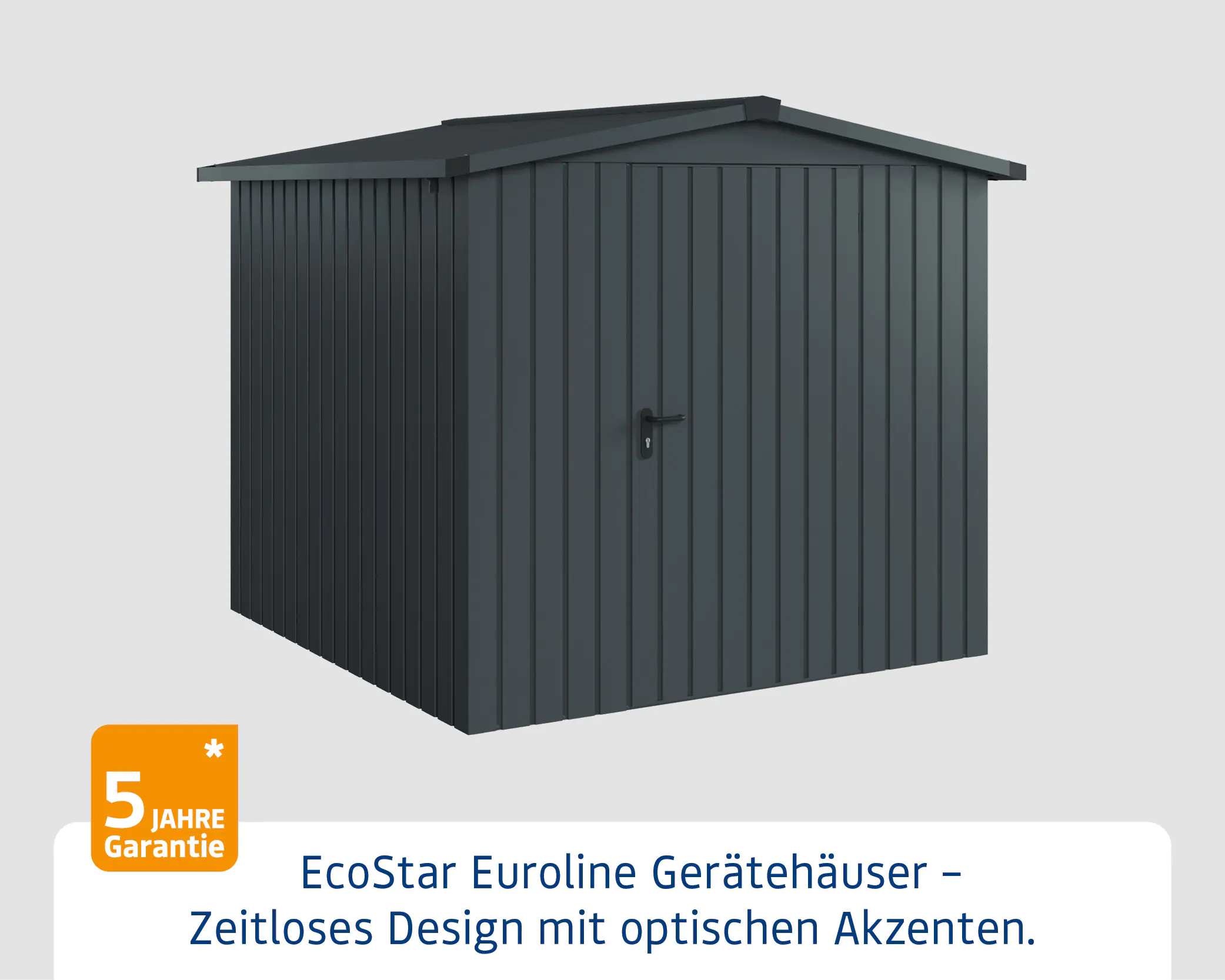 EcoStar Metallgerätehaus Euroline ESD5 anthrazit 214 x 214 cm 1-flg.