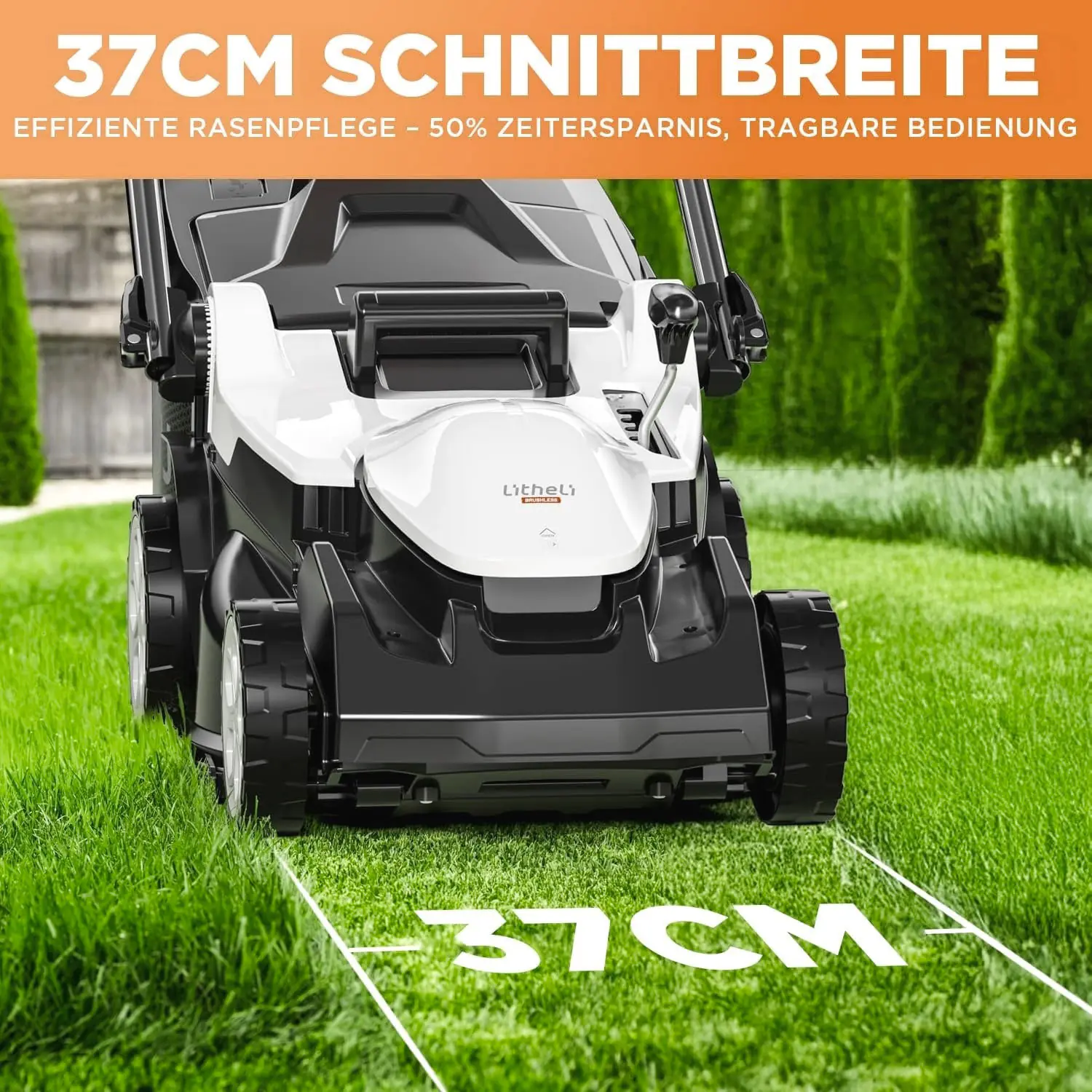Litheli Akku-Rasenmäher U20 2 x 20V 37 cm Schnittbreite inkl. 2 Akkus