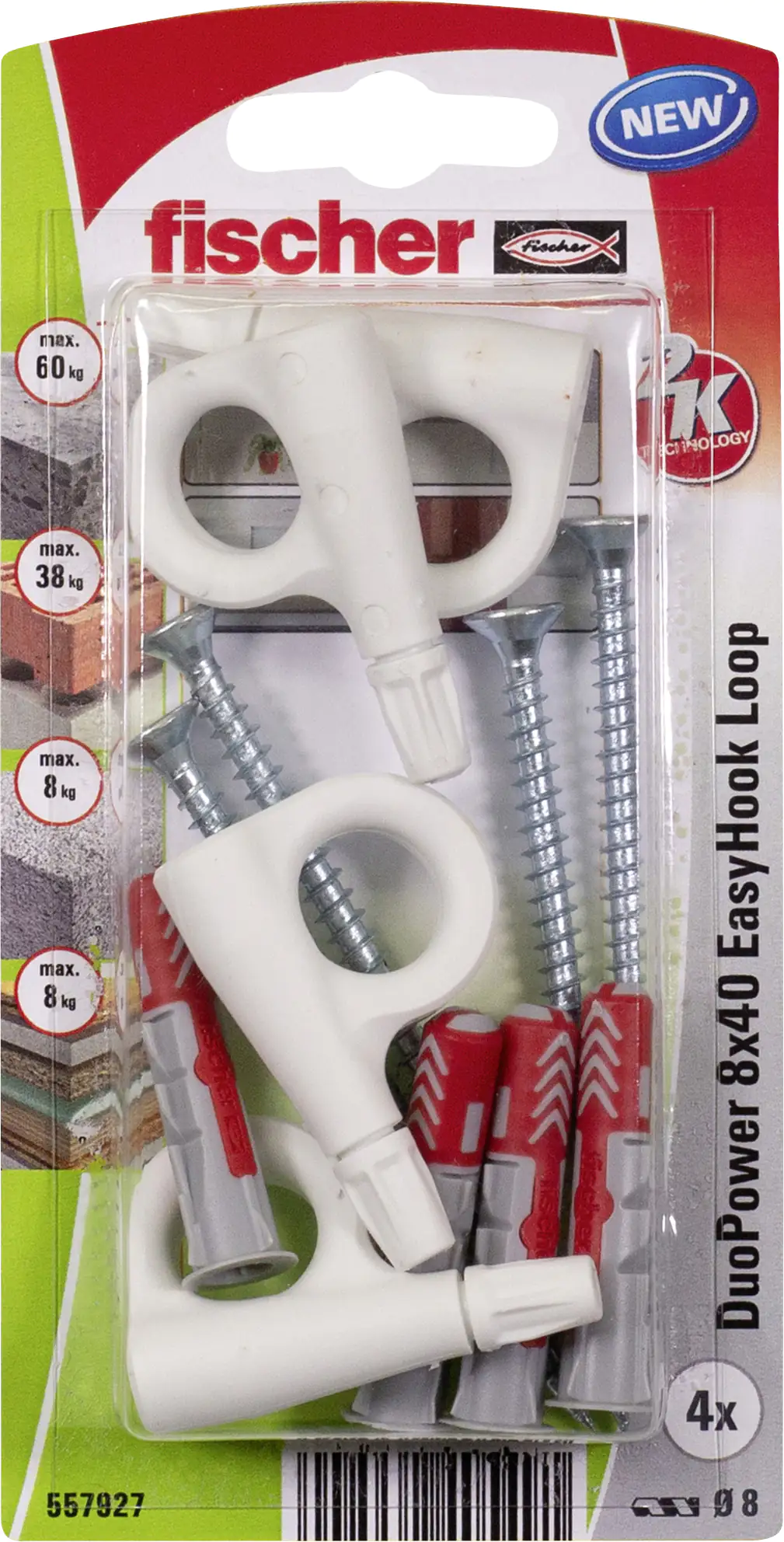Fischer Dübel-Set Duopower 8.0 x 40 mm - 4 Stück