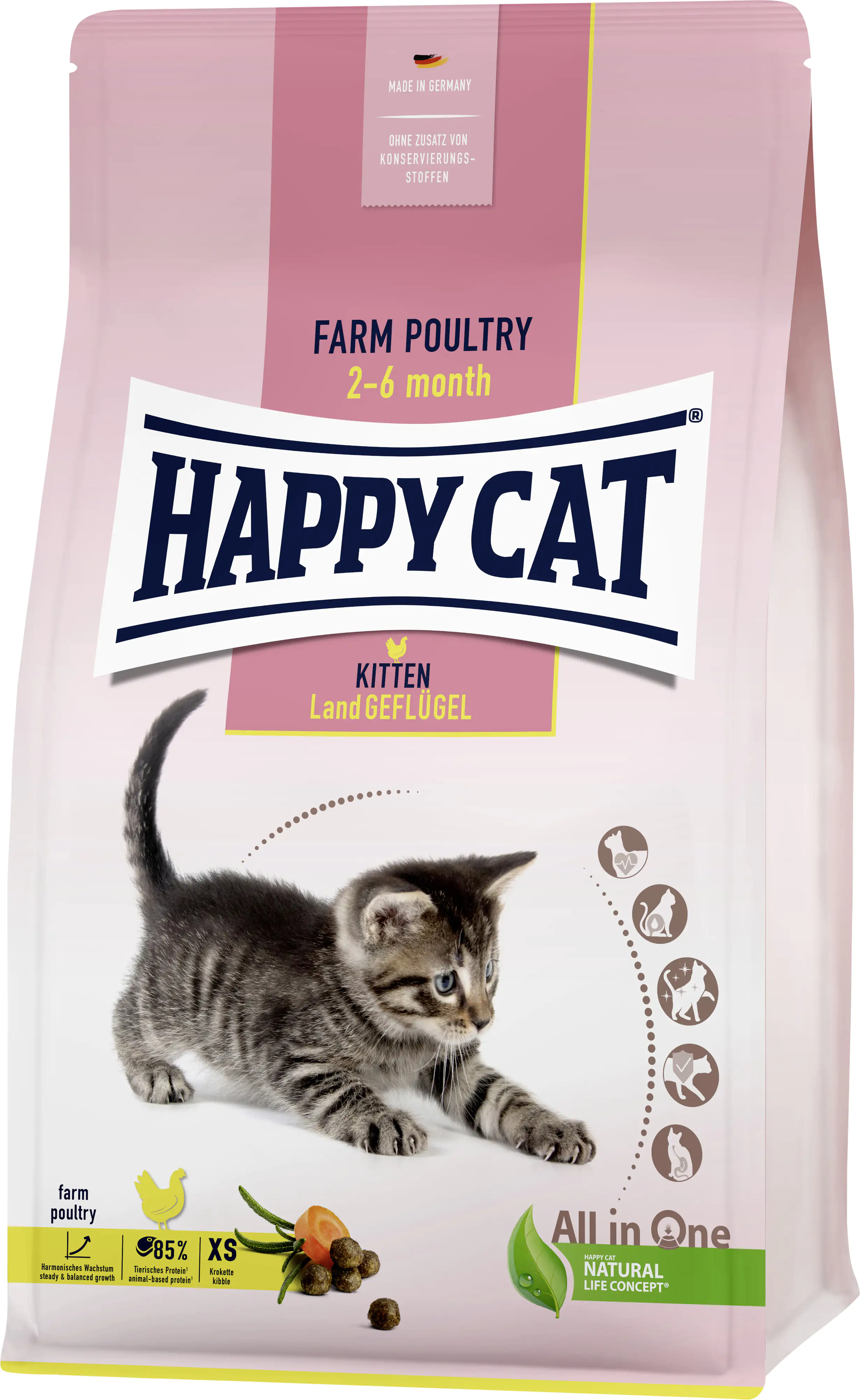 HappyCat Katzenfutter Kitten Land Geflügel 1,3 kg