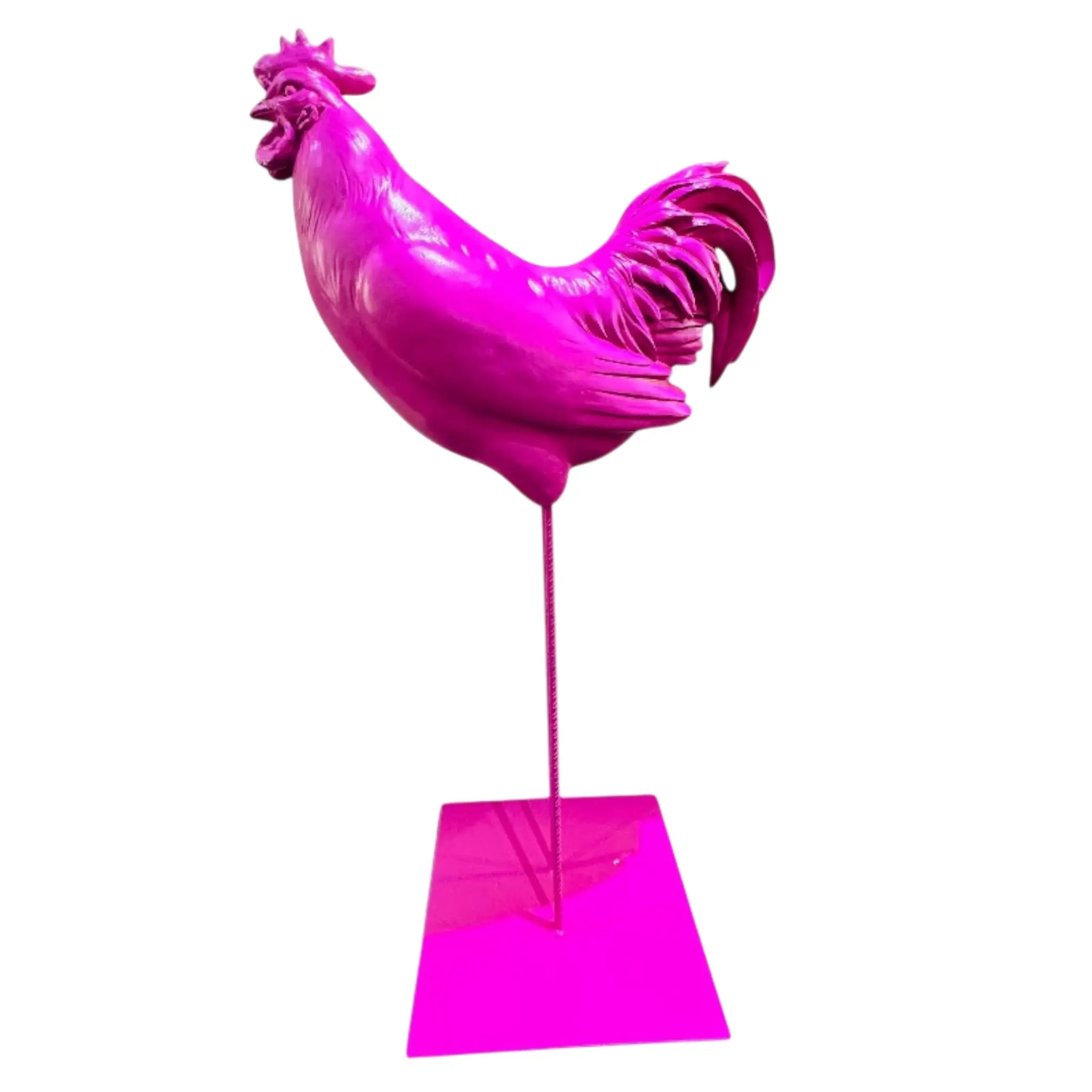 Dekoaufsteller Hahn 95 x 50 cm pink