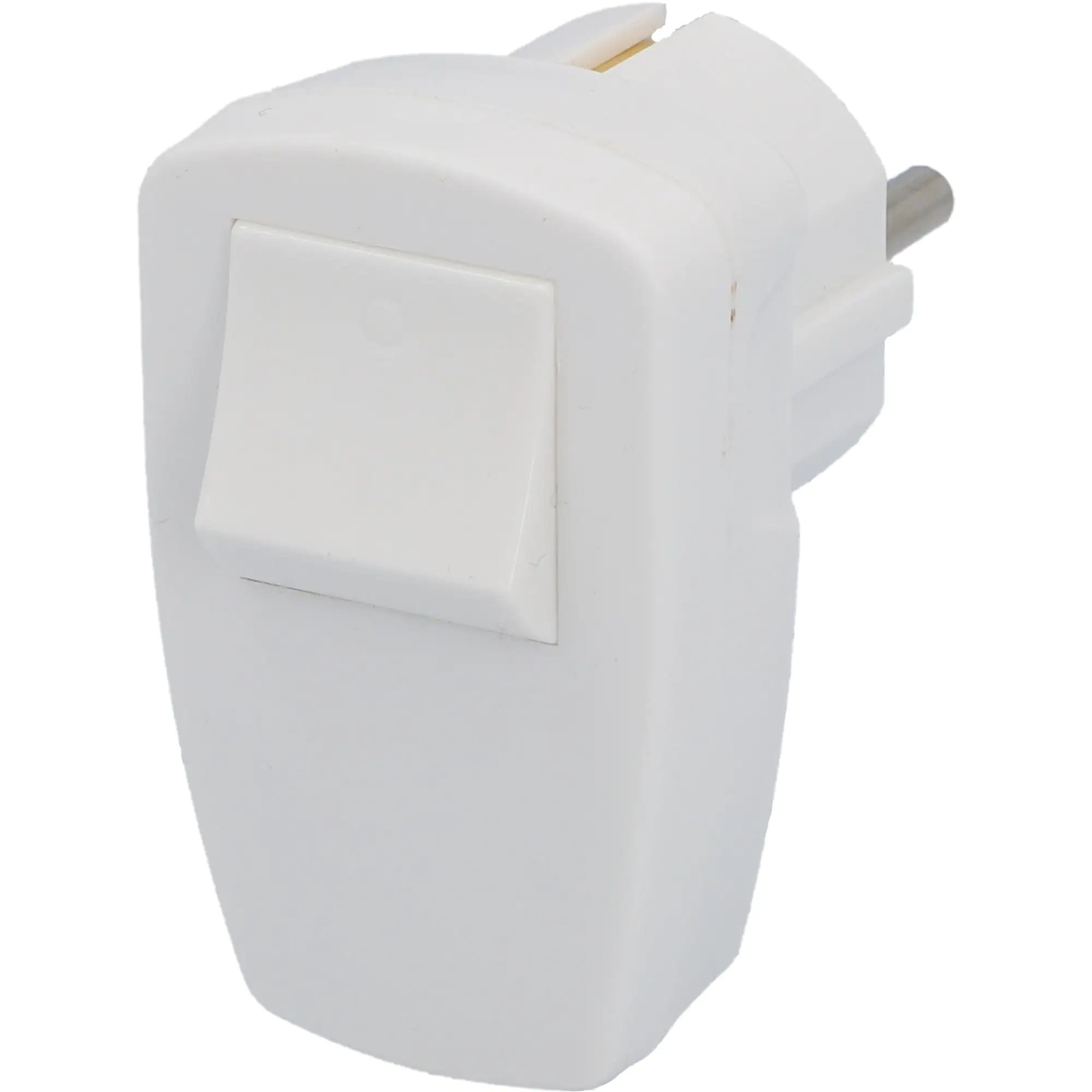 Schutzkontakt-Stecker Schalter weiß, mit Ein-/Ausschalter