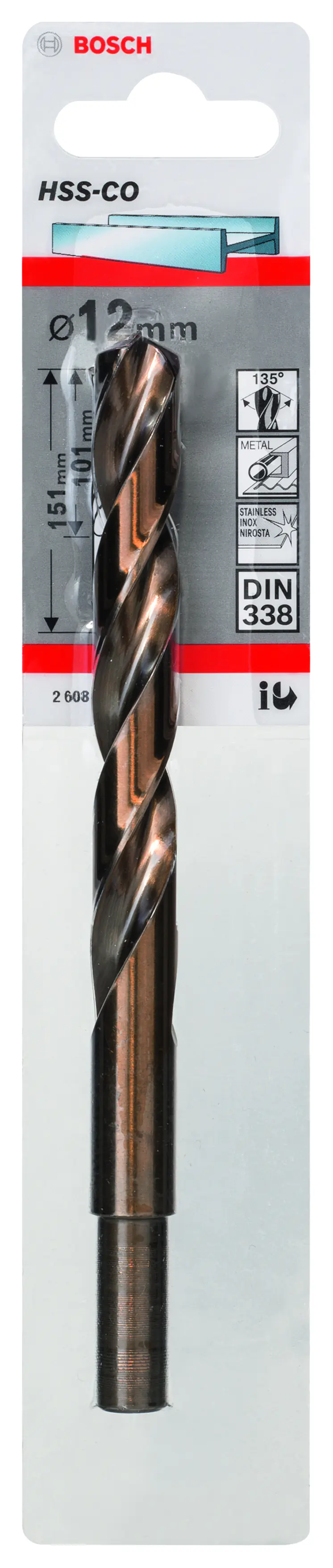 Bosch Metallbohrer HSS-Co DIN 338 12 mm
