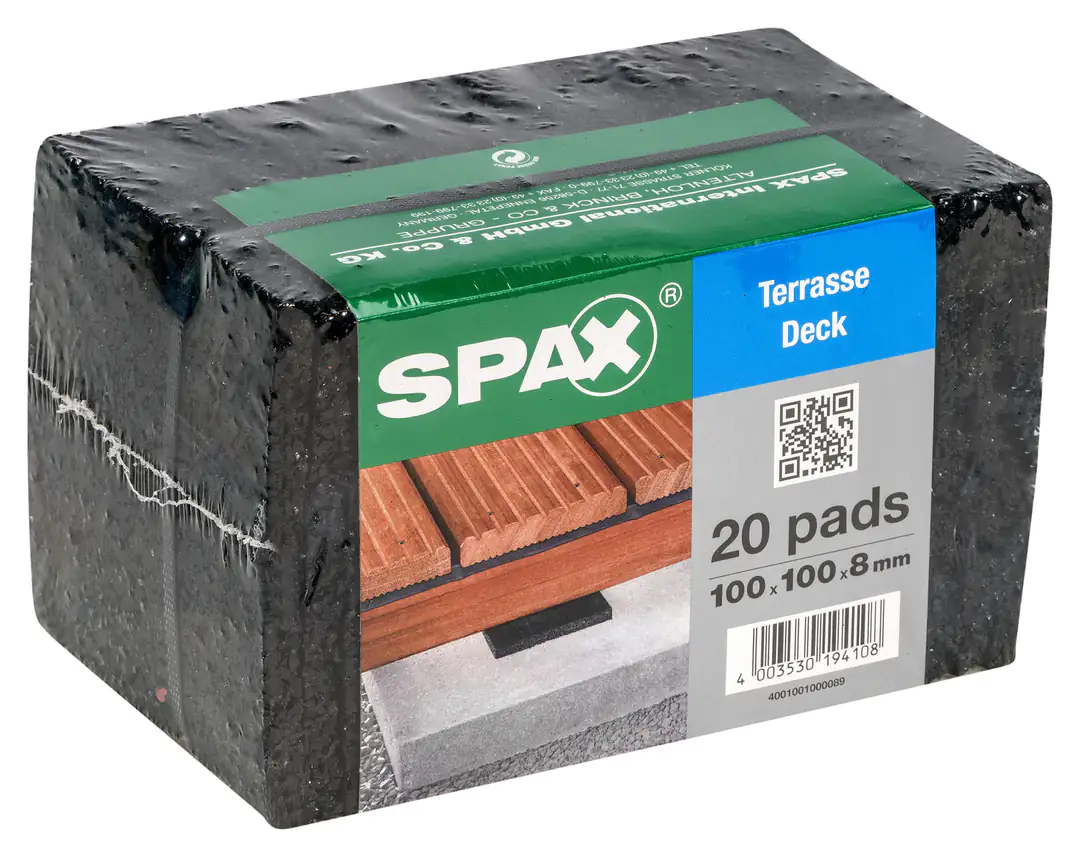 Spax Terrassenpads 100 x 100 x 8 mm - 20 Stück