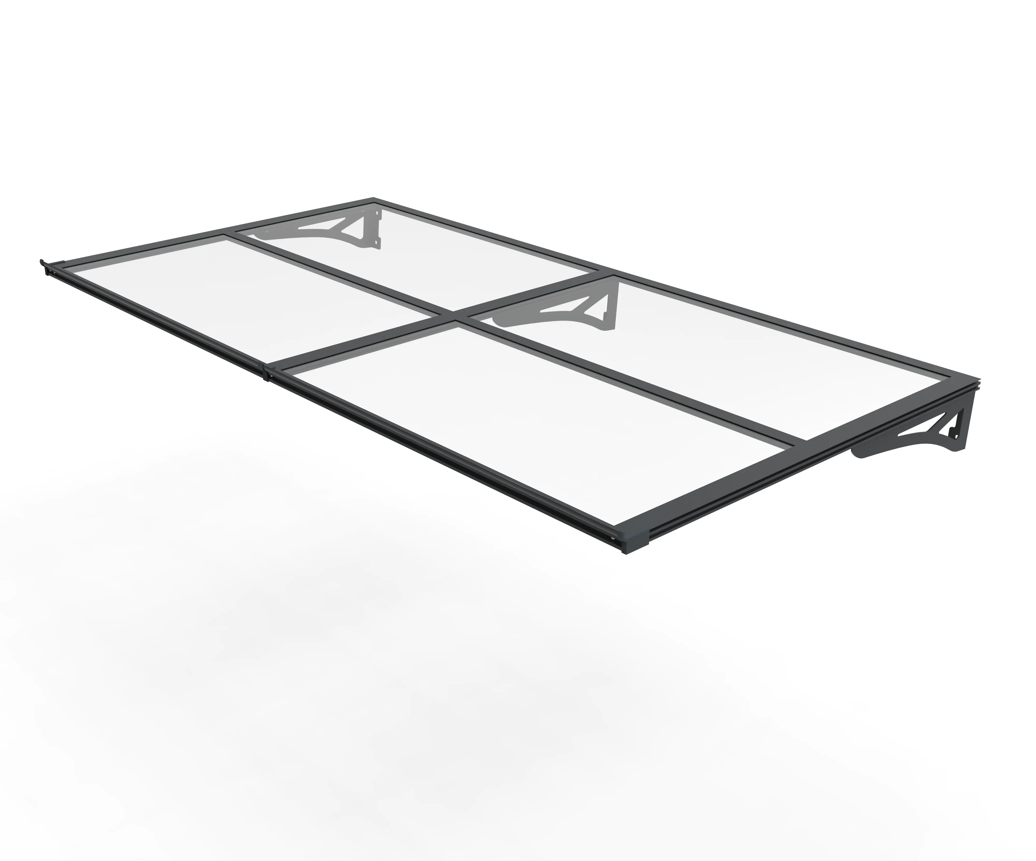 TrendLine Vordach Bordeaus Aluminium schwarz 200 x 90 cm