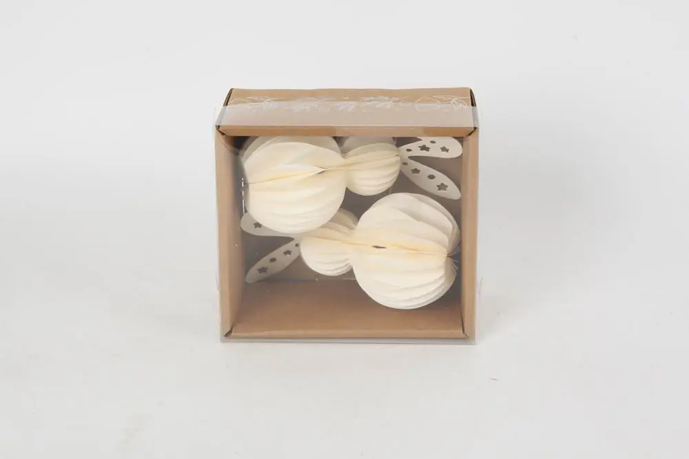 TrendLine Osterei Deko zum aufhängen Papier Ø 6 x 12 cm weiß 6er Set