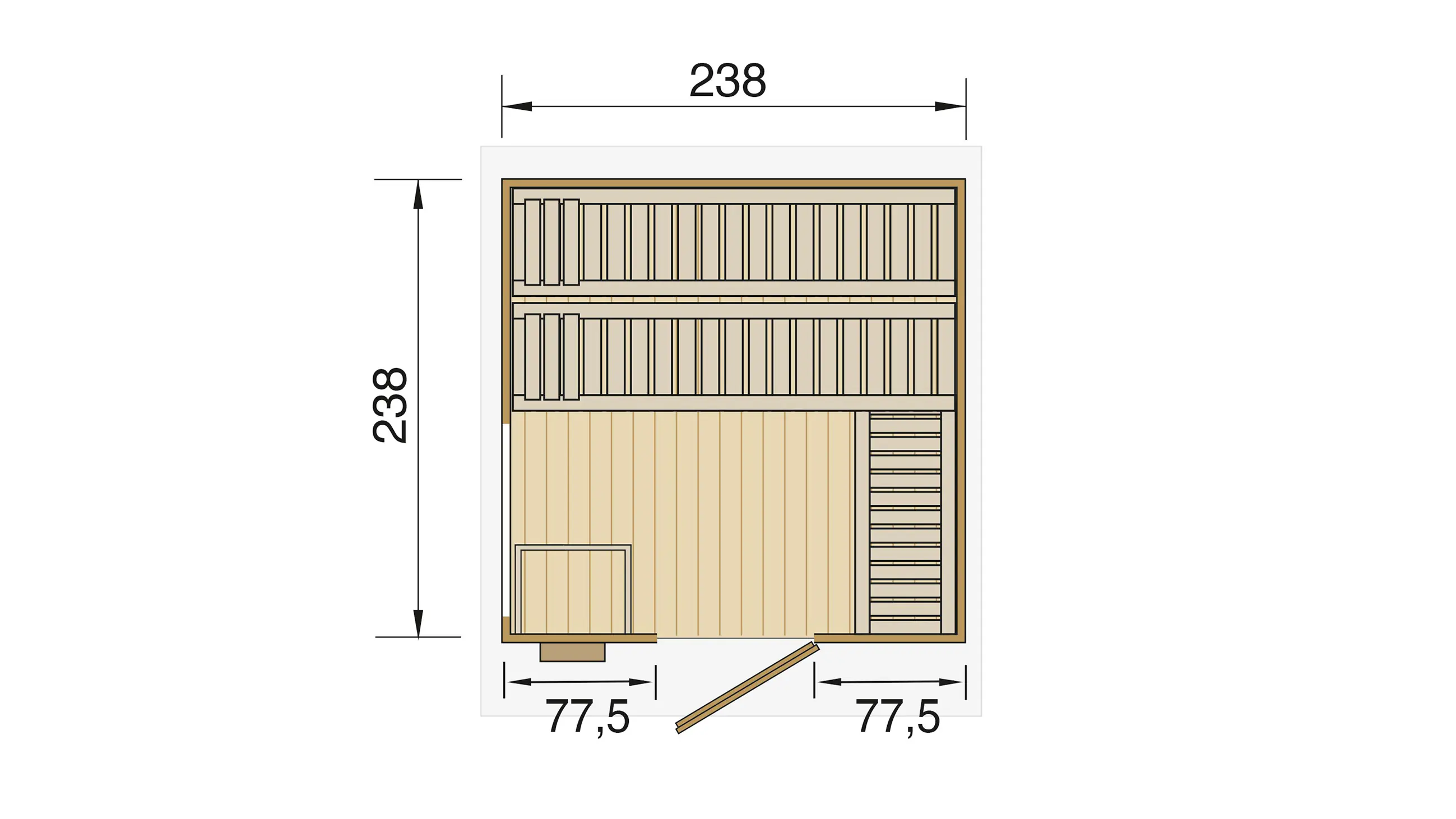 Weka Gartensauna Kuopio 5,66 m² natur