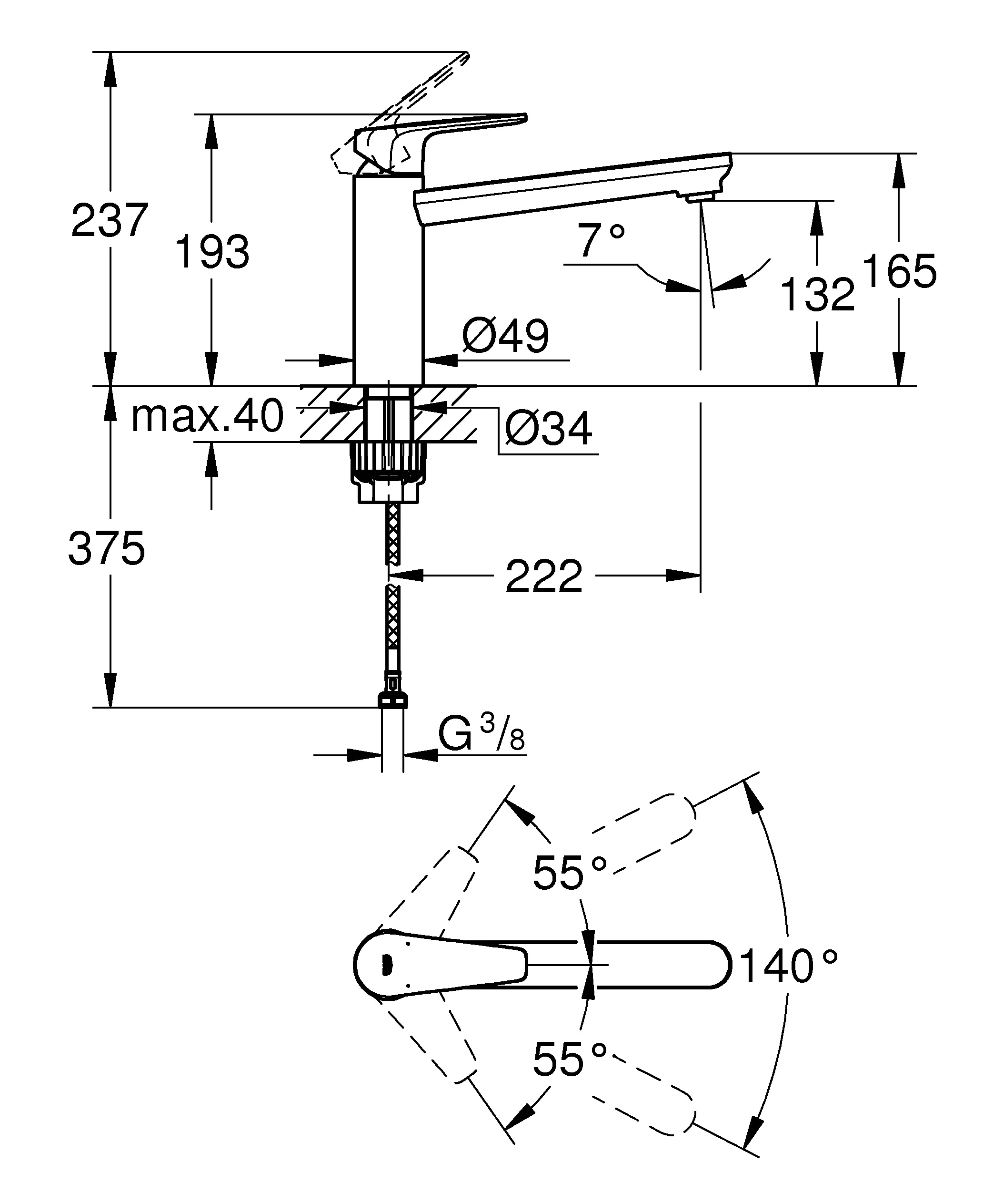 Grohe Quickfix Küchenarmatur Edge chrom