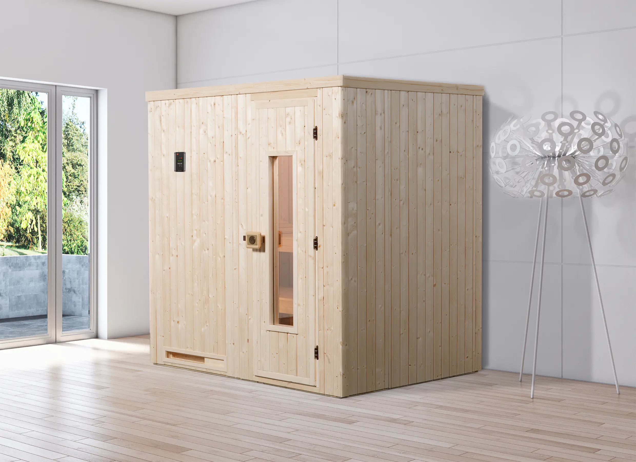 Weka Element-Sauna Halmstad 1 mit Holztür