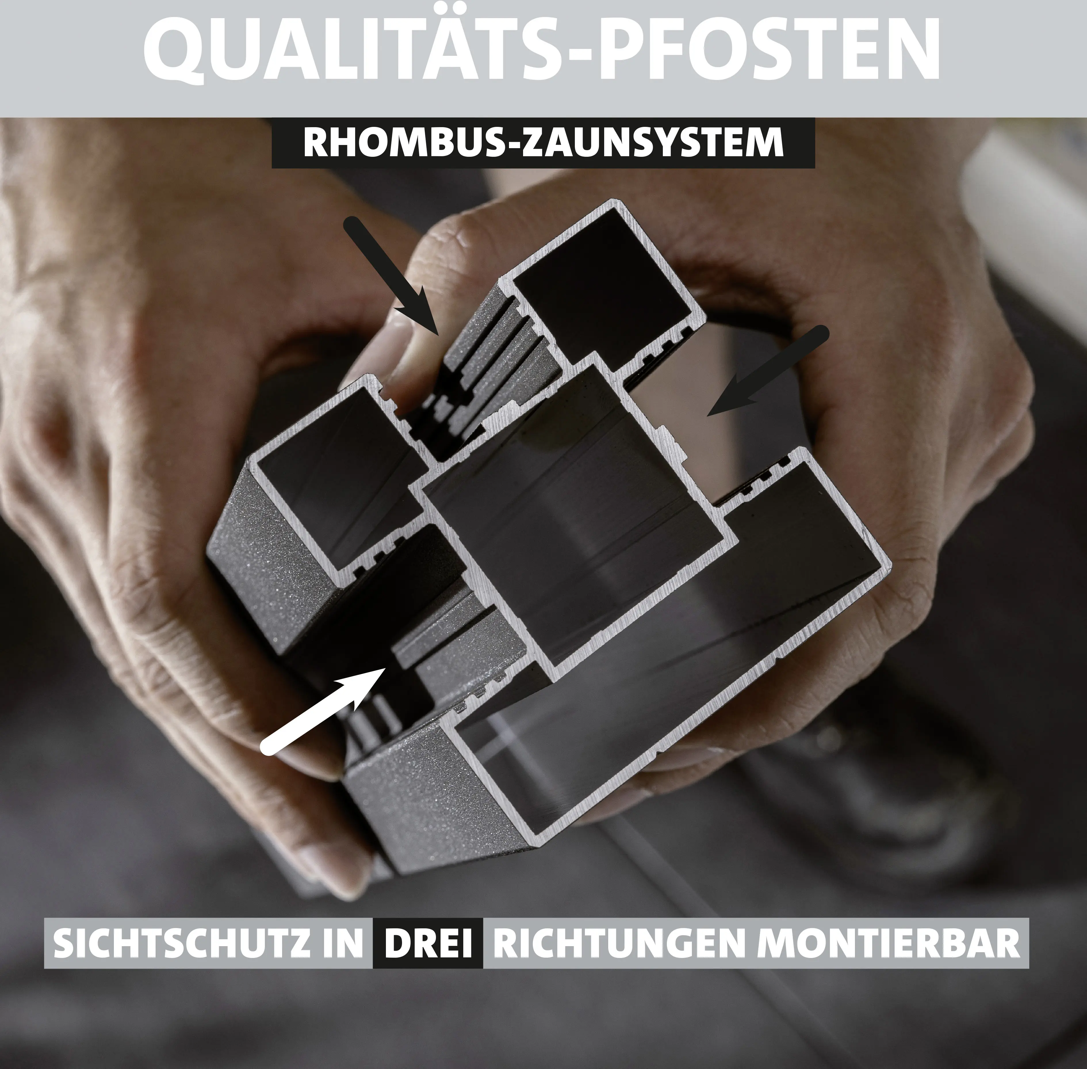 Ambiente Alu-Zaun Grundset Rhombus MINI 187 x 124,2 cm weiß 