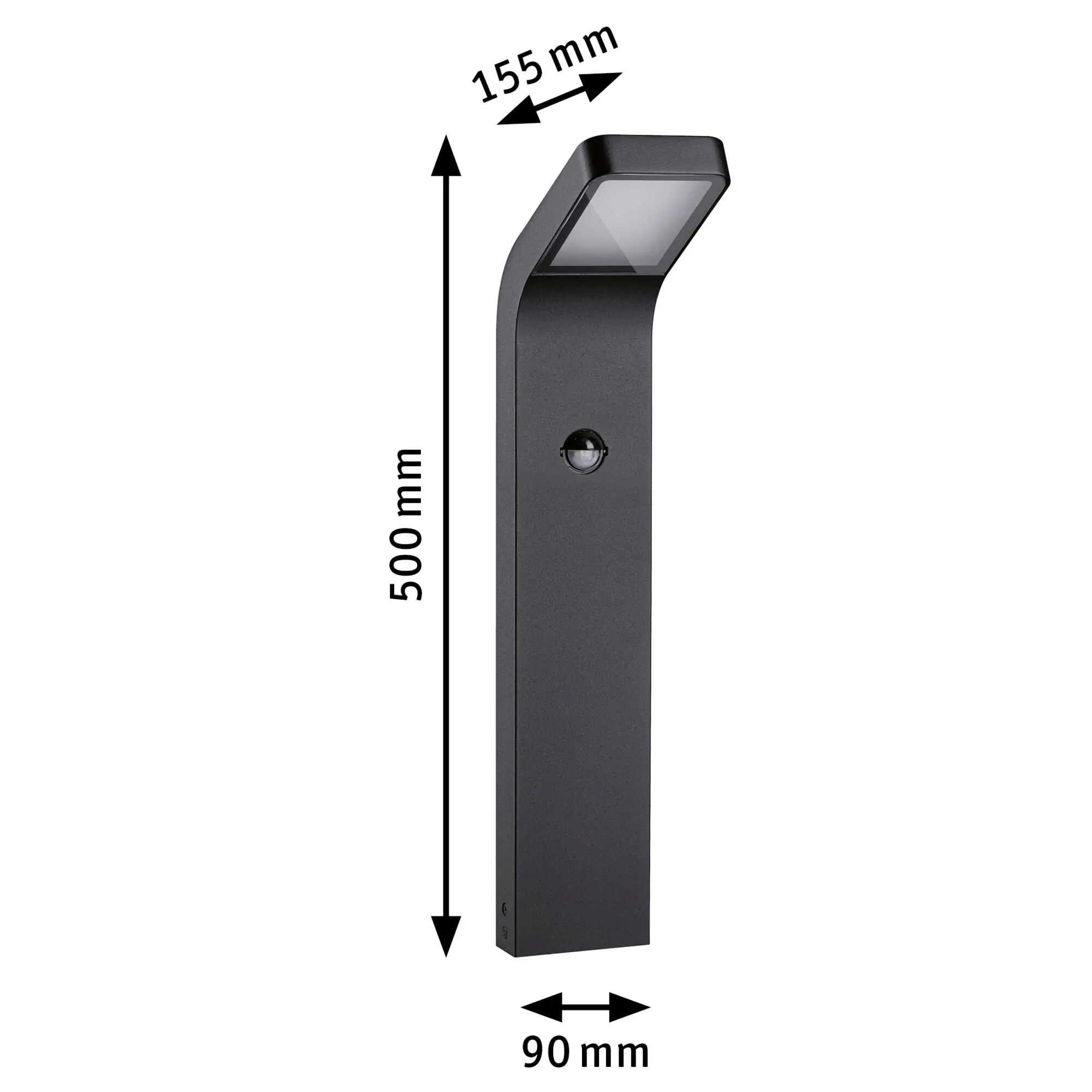 Paulmann LED Pollerleuchte Kulma anthrazit 50 x 9 cm warmweiß mit Bewegungsmelder
