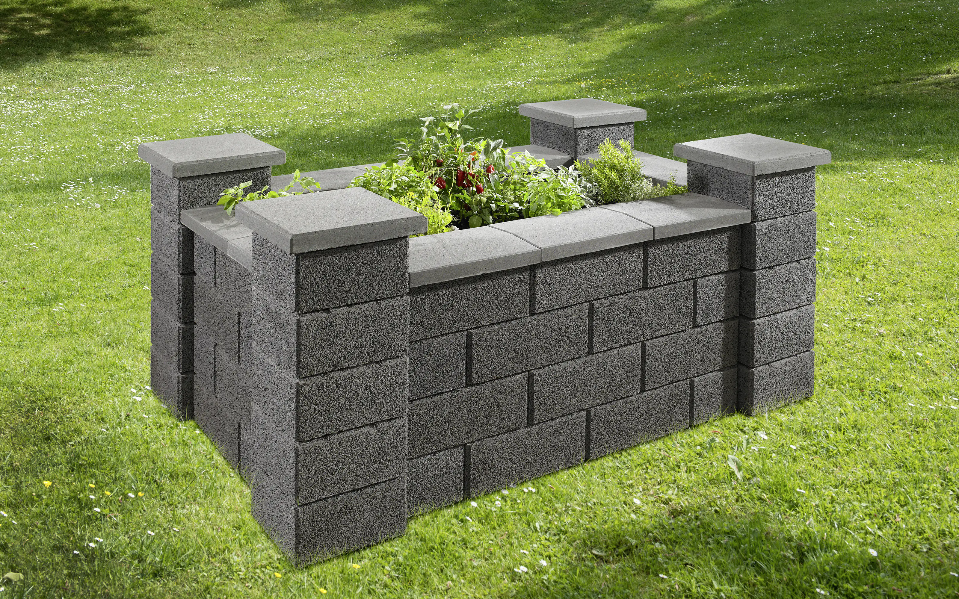 Kann Hochbeet-Set 1 Garten 230 x 150 x 85 cm anthrazit
