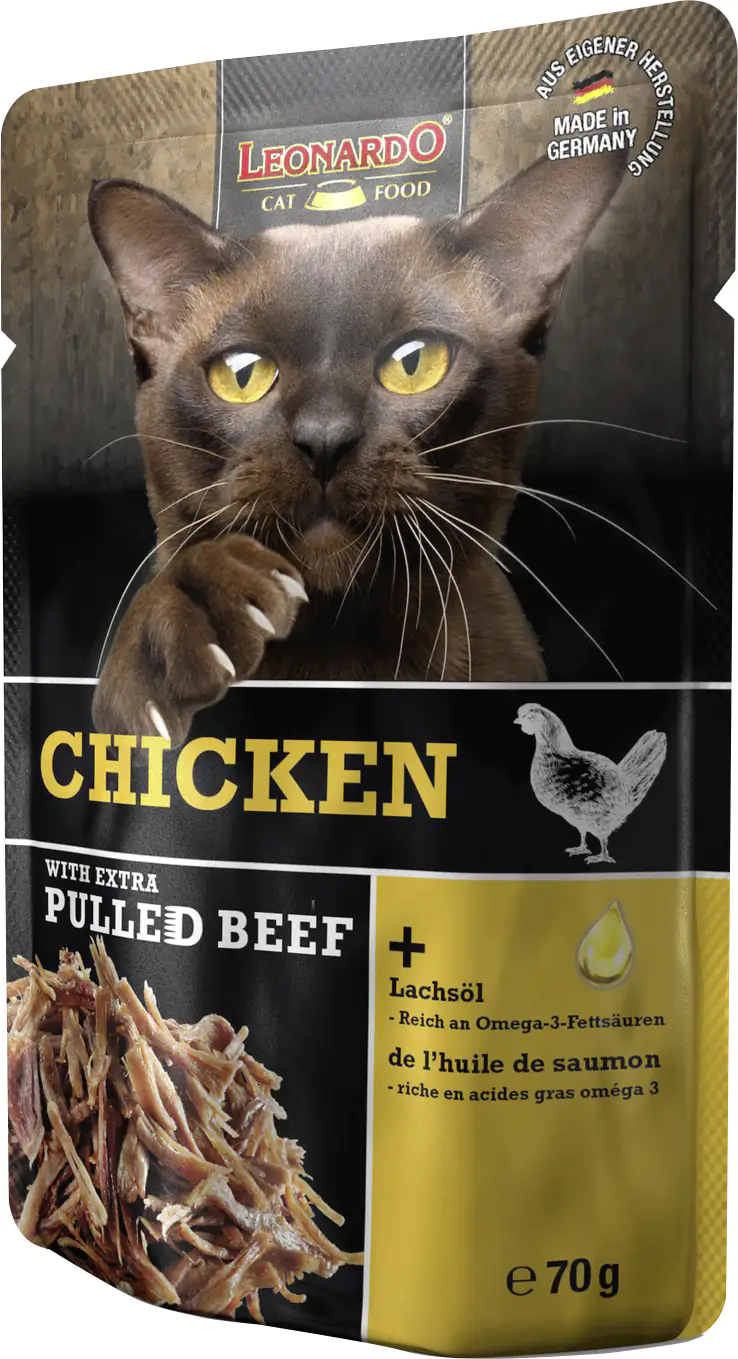 Leonardo Katzennassfutter pulled Beef und Chicken 70 g