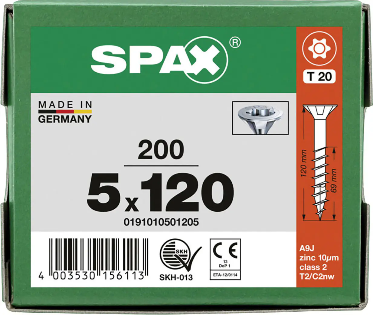 Spax Universalschrauben 5 x 120 mm T20 Teilgewinde - 200 Stk. 