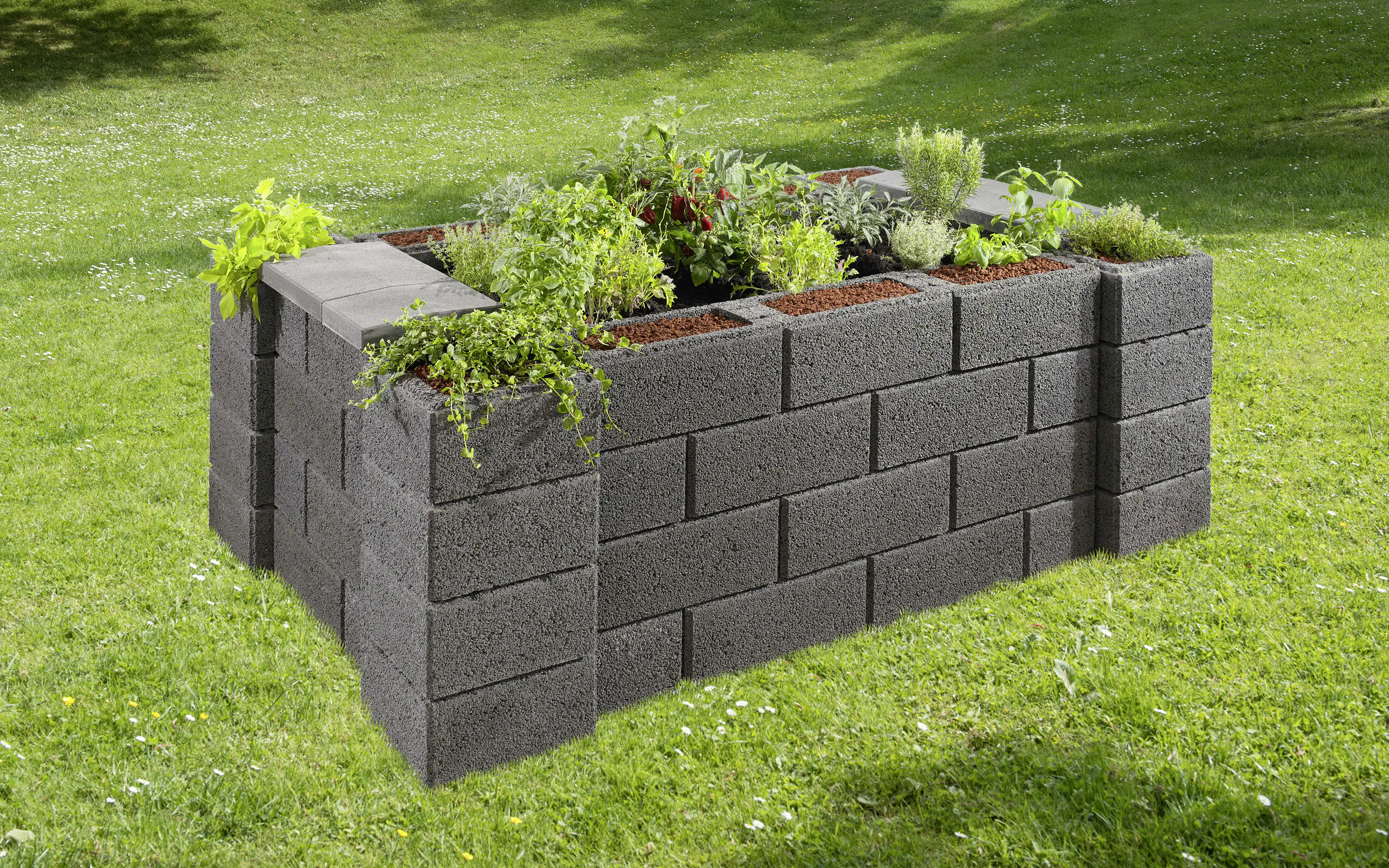 Kann Hochbeet-Set 6 Garten 230 x 150 x 85 cm anthrazit