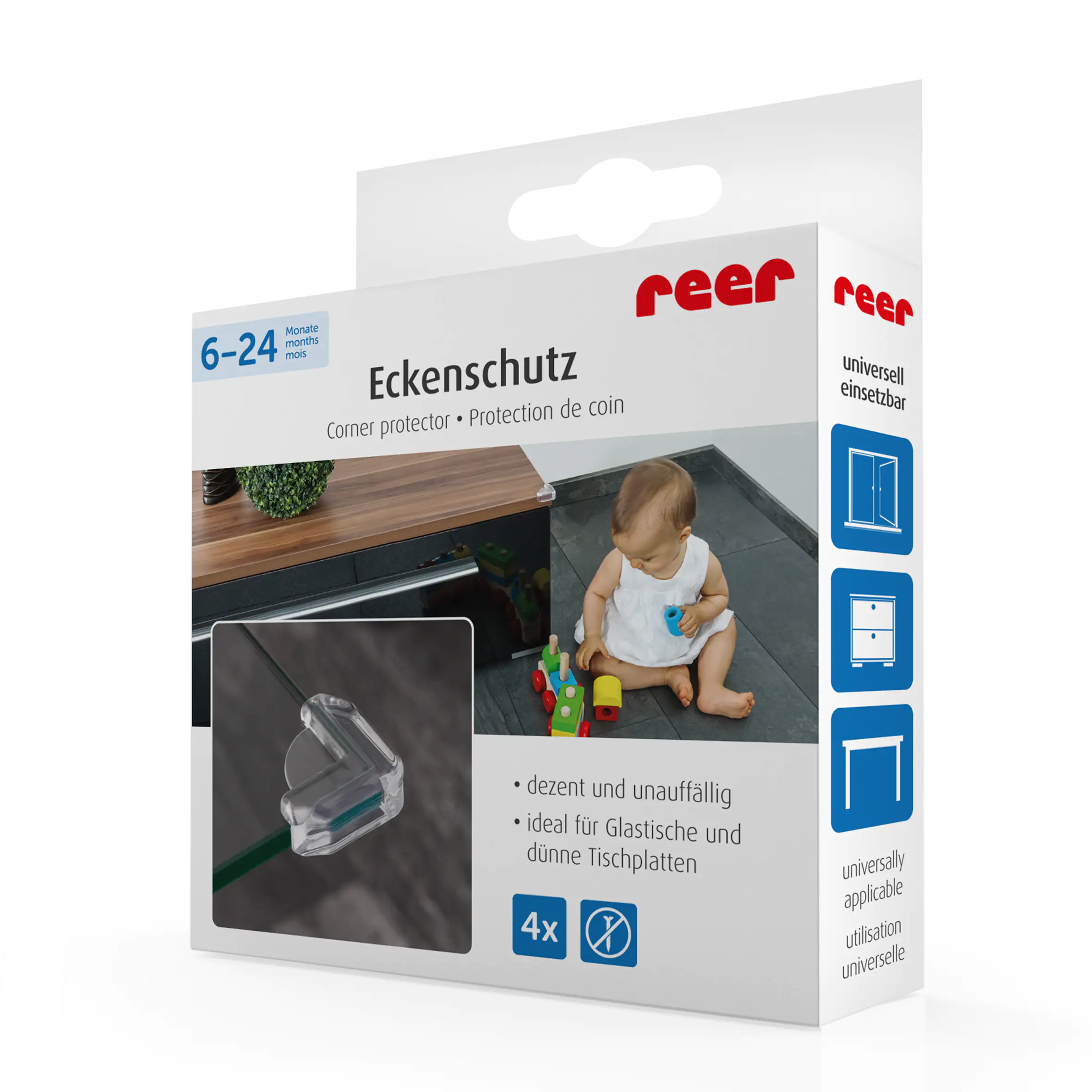 Reer Eckenschutz universal, transparent 4 Stück
