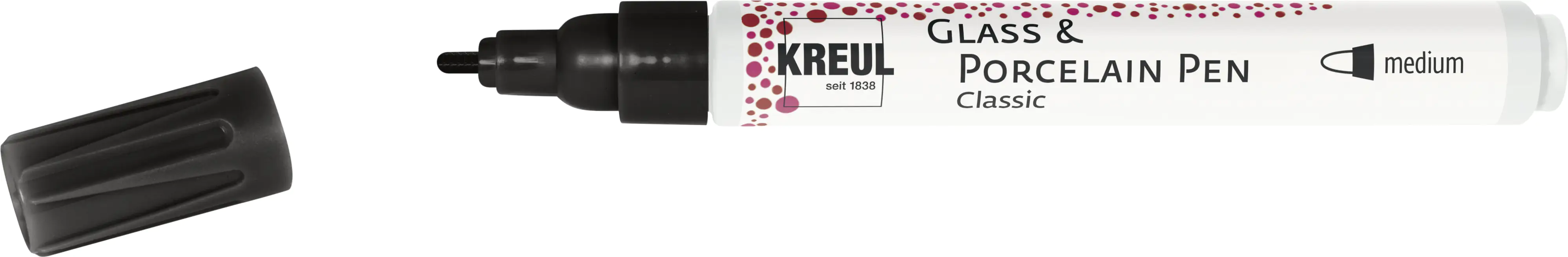 Kreul Glass & Porcelain Pen Classic schwarz 2 - 4 mm