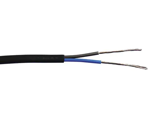 Schlauchleitung H03VV-F 2 x 0,75 - 10 Meter, schwarz
