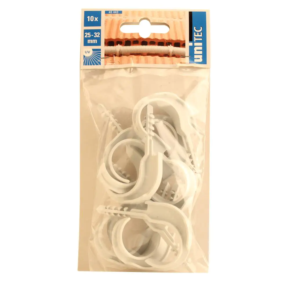 Einzelsteckschelle 25-32mm weiß 10x
