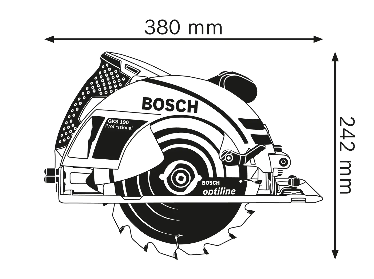 Bosch Professional Handkreissäge GKS 190 1400 W Sägeblatt 190 mm