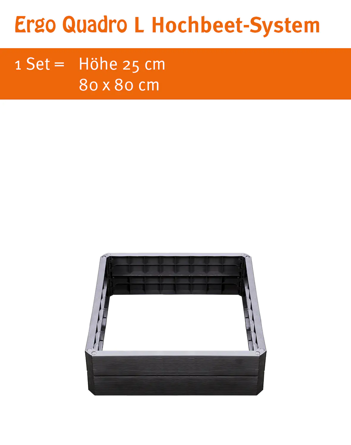 Garantia Hochbeet Ergo Quadro L 80 x 80 x 25 cm