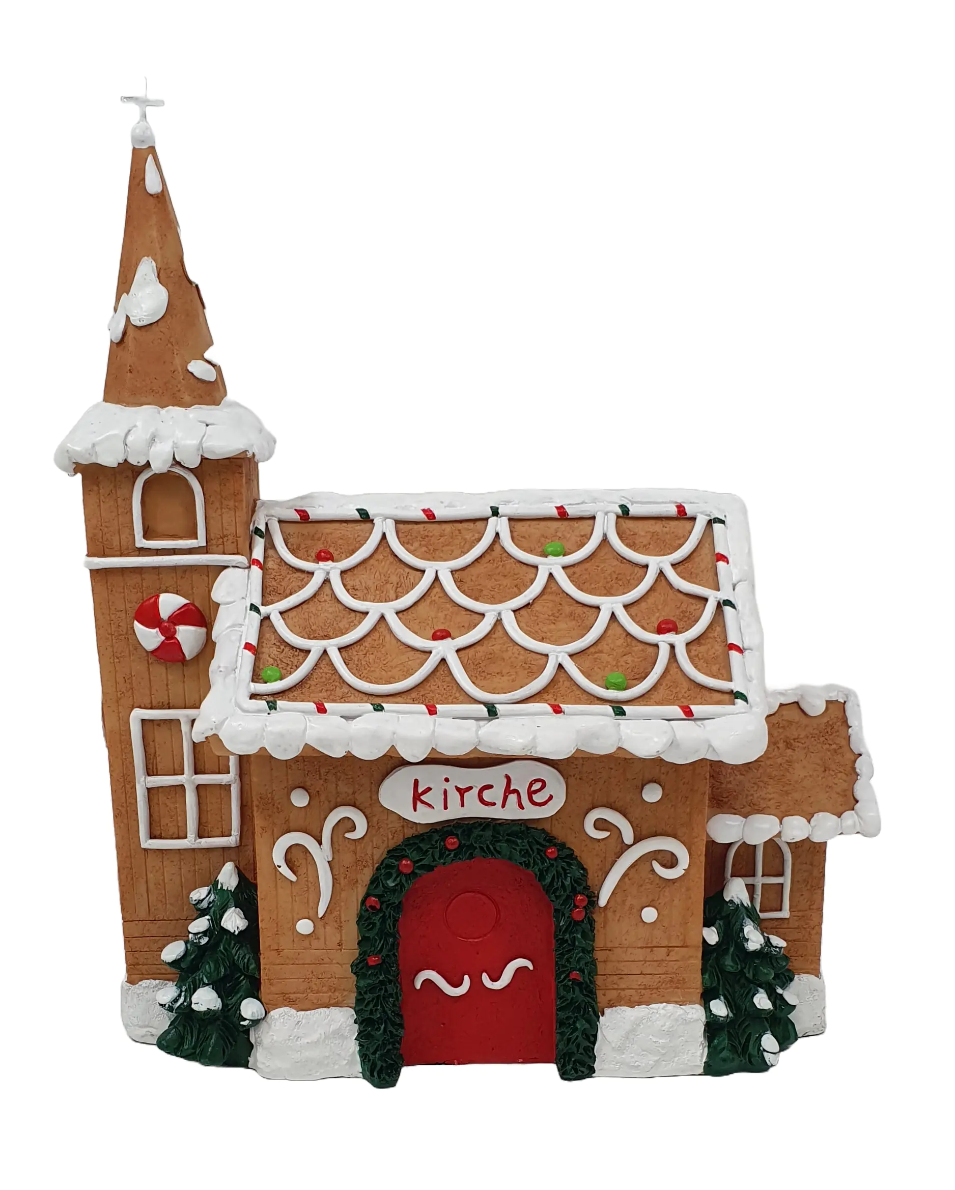Figur Pfefferkuchen Kirche 30,5 x 25,5 x 14 cm braun
