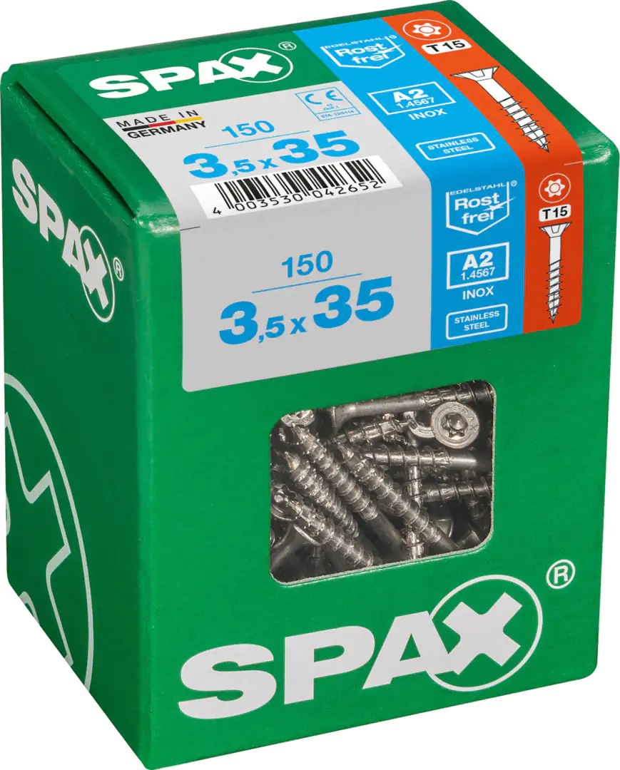 Spax Universalschrauben 3.5 x 35 mm TX 15 - 150 Stück Edelstahl