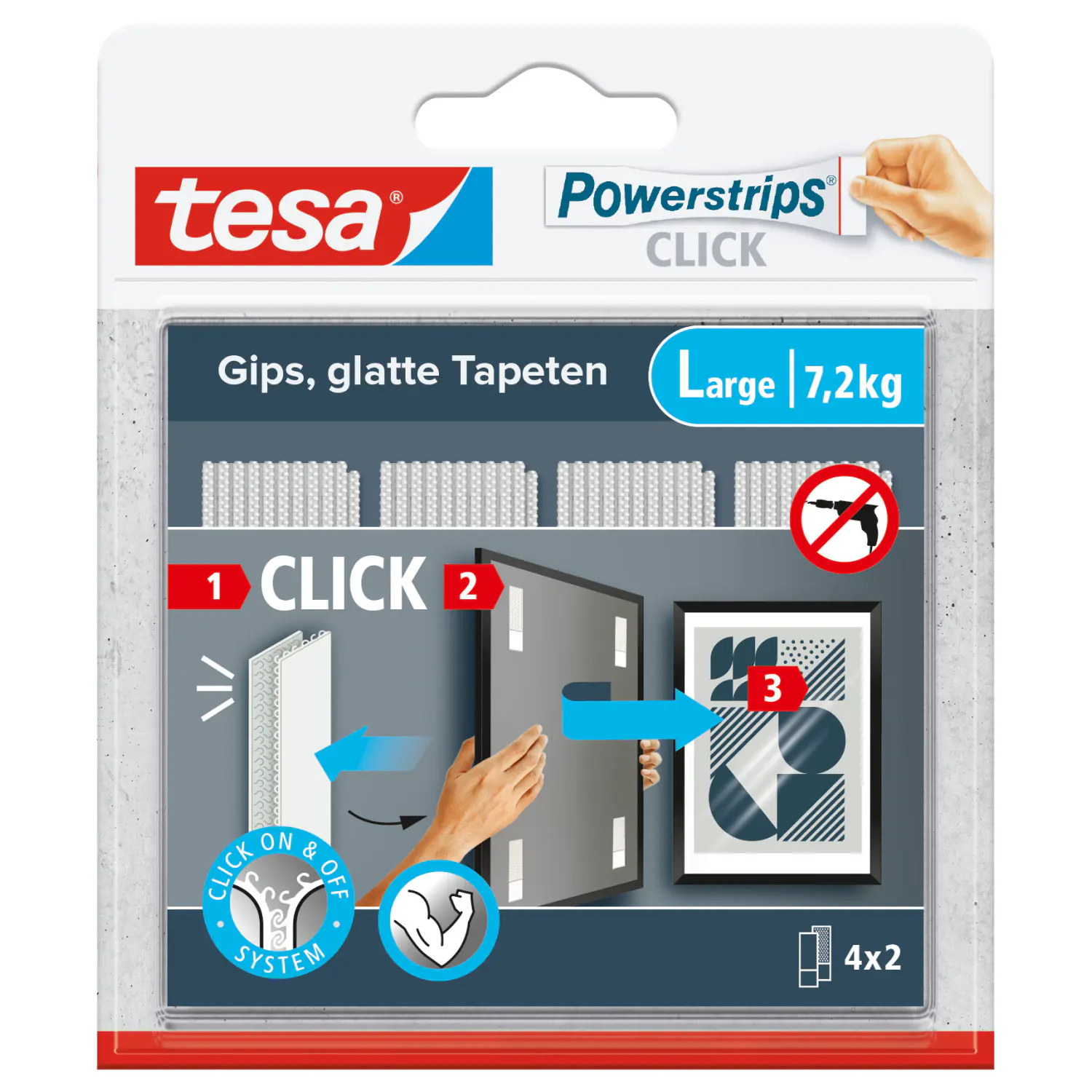 tesa Powerstrips Click Large 4 Stück