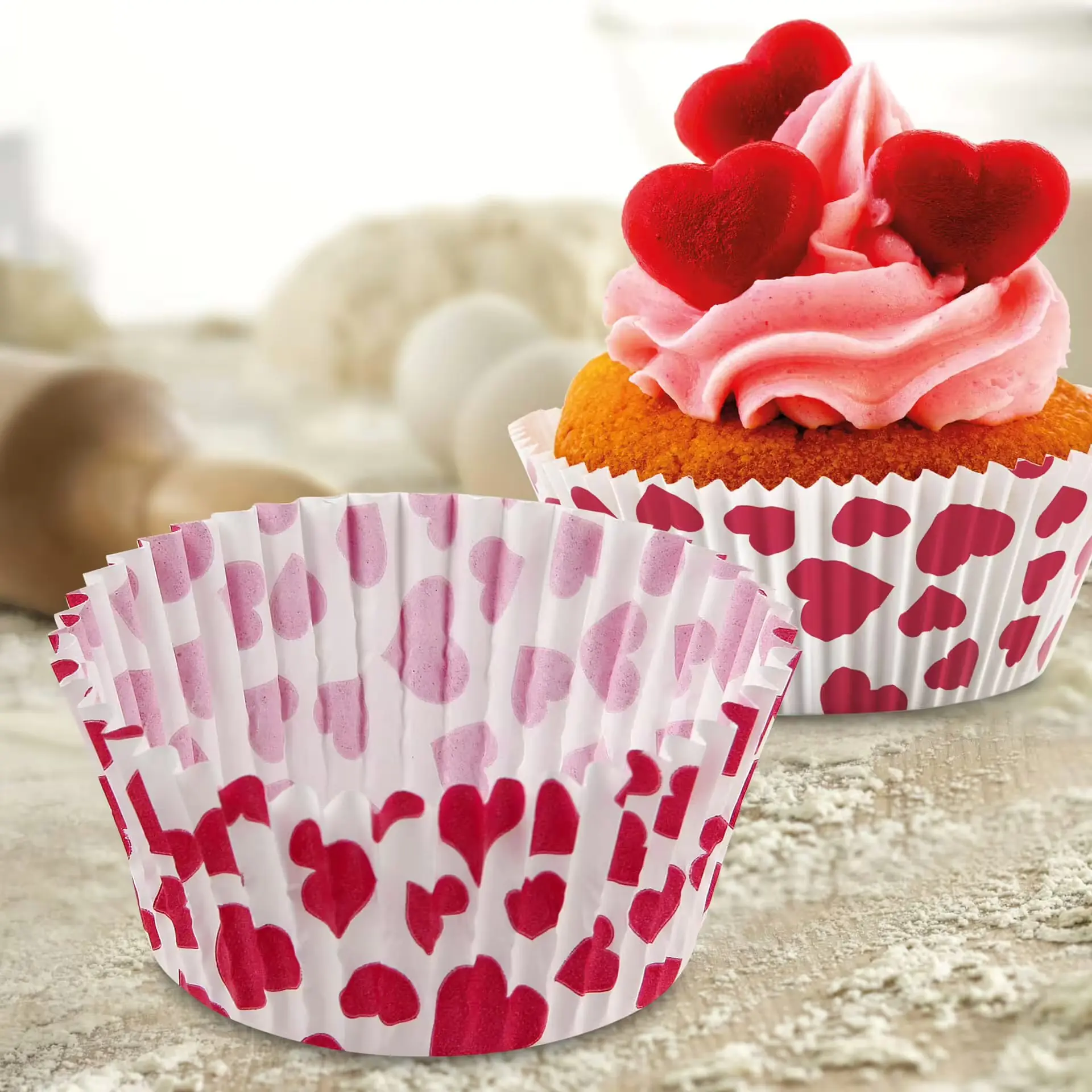 Zenker Muffinförmchen Papier Herz 50 Stück