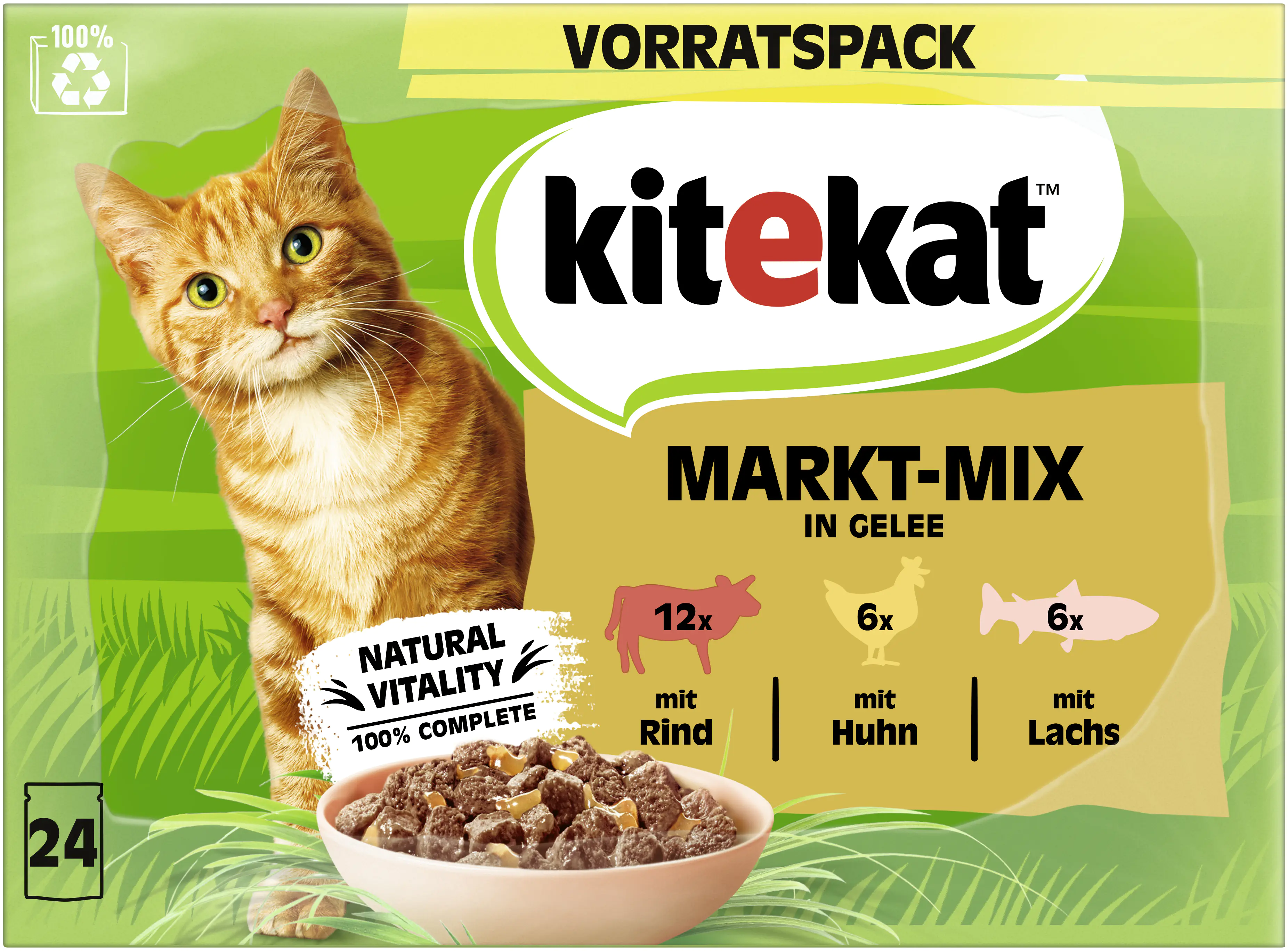 Kitekat Markt-Mix in Gelee Multipack Vorratspack 24x85 g