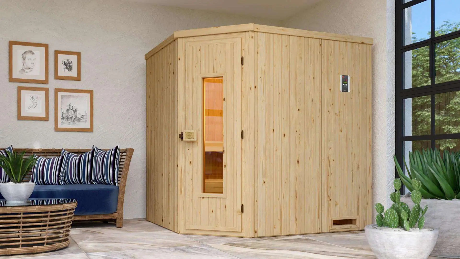 Weka Elementsauna Varberg Gr. 3 Sparset 7,5 kw OS