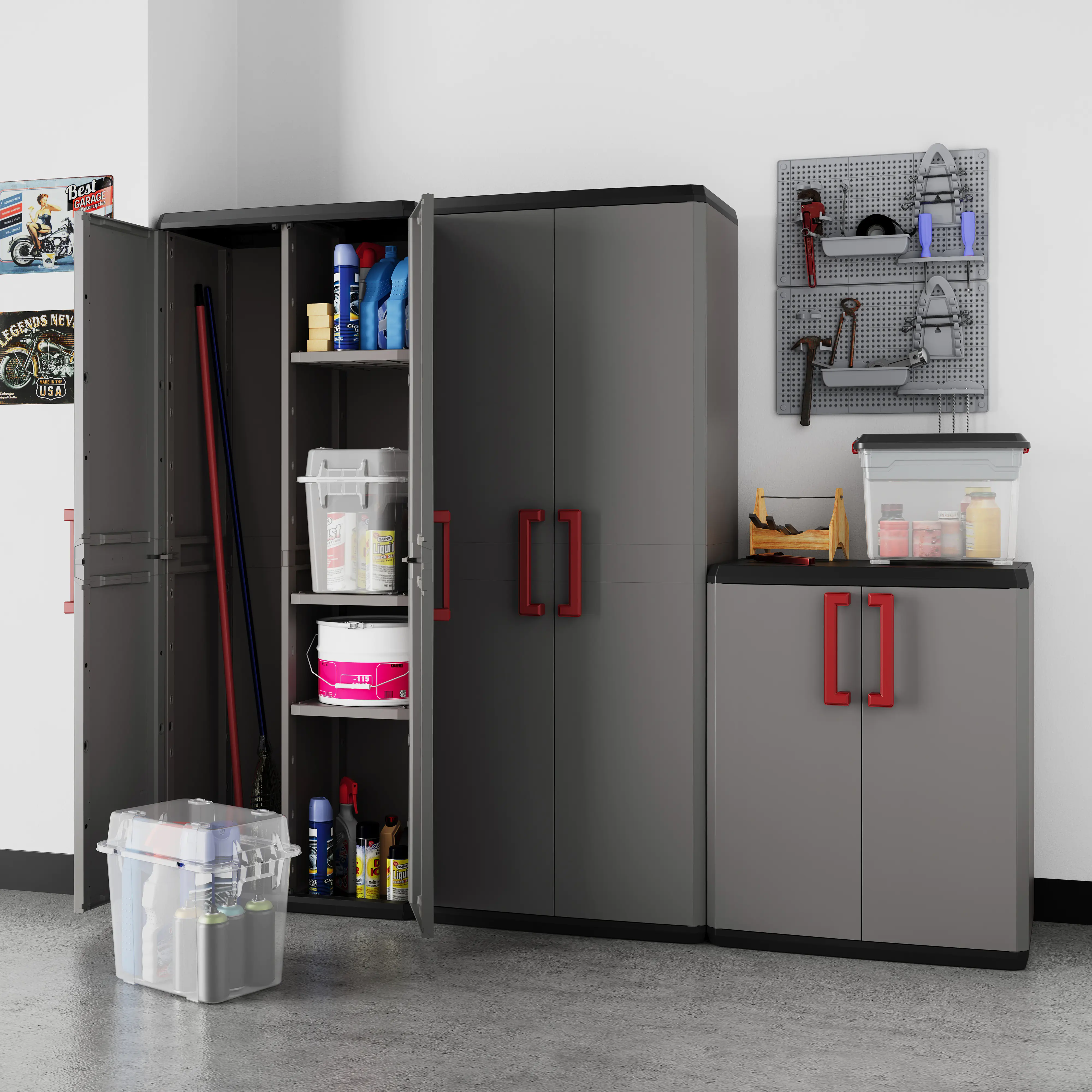Keter Kunststoffschrank Quadra 166 x 68 x 39 und 83 x 68 x 39 cm