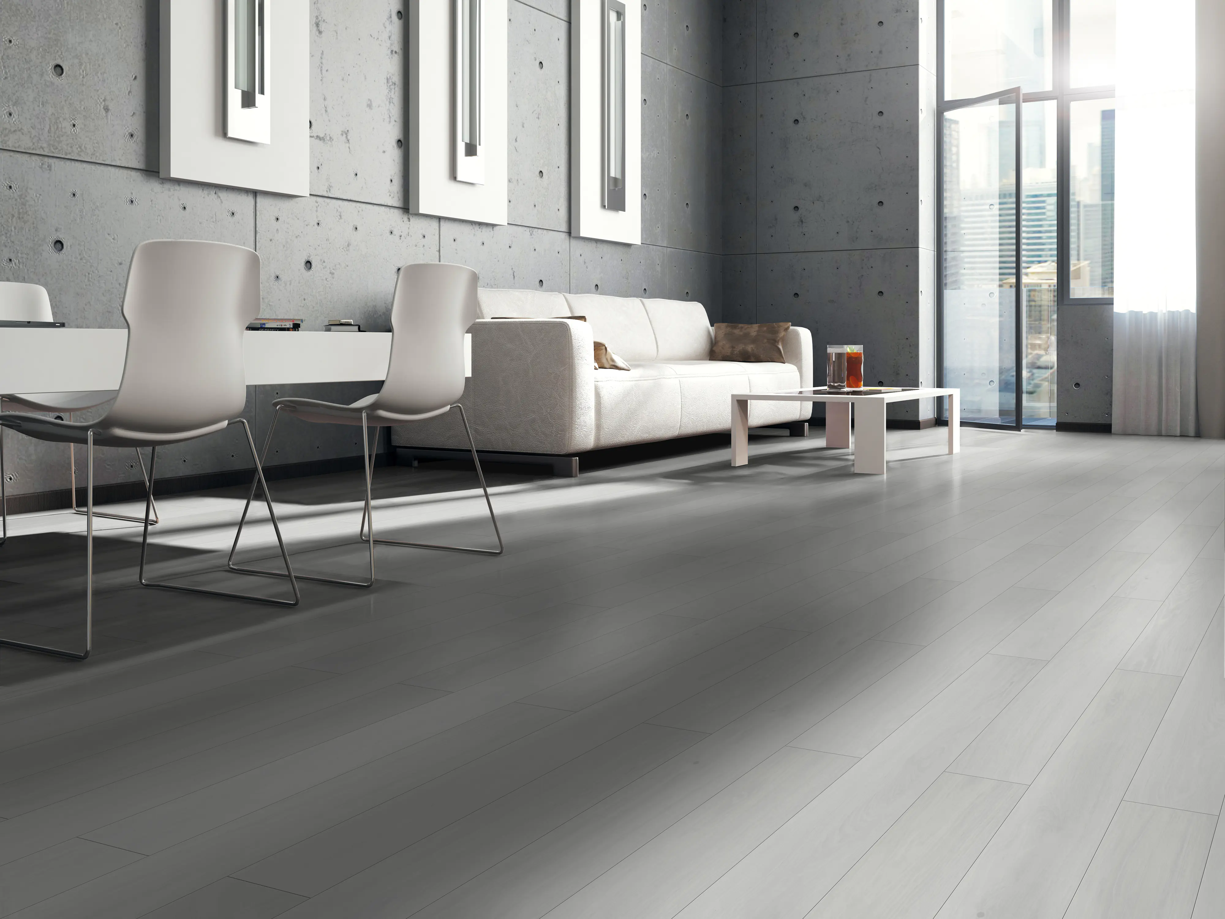 Classen Laminat Megaloc Aquaprotect 128,5 x 19,2 cm 8 mm Oak white creme