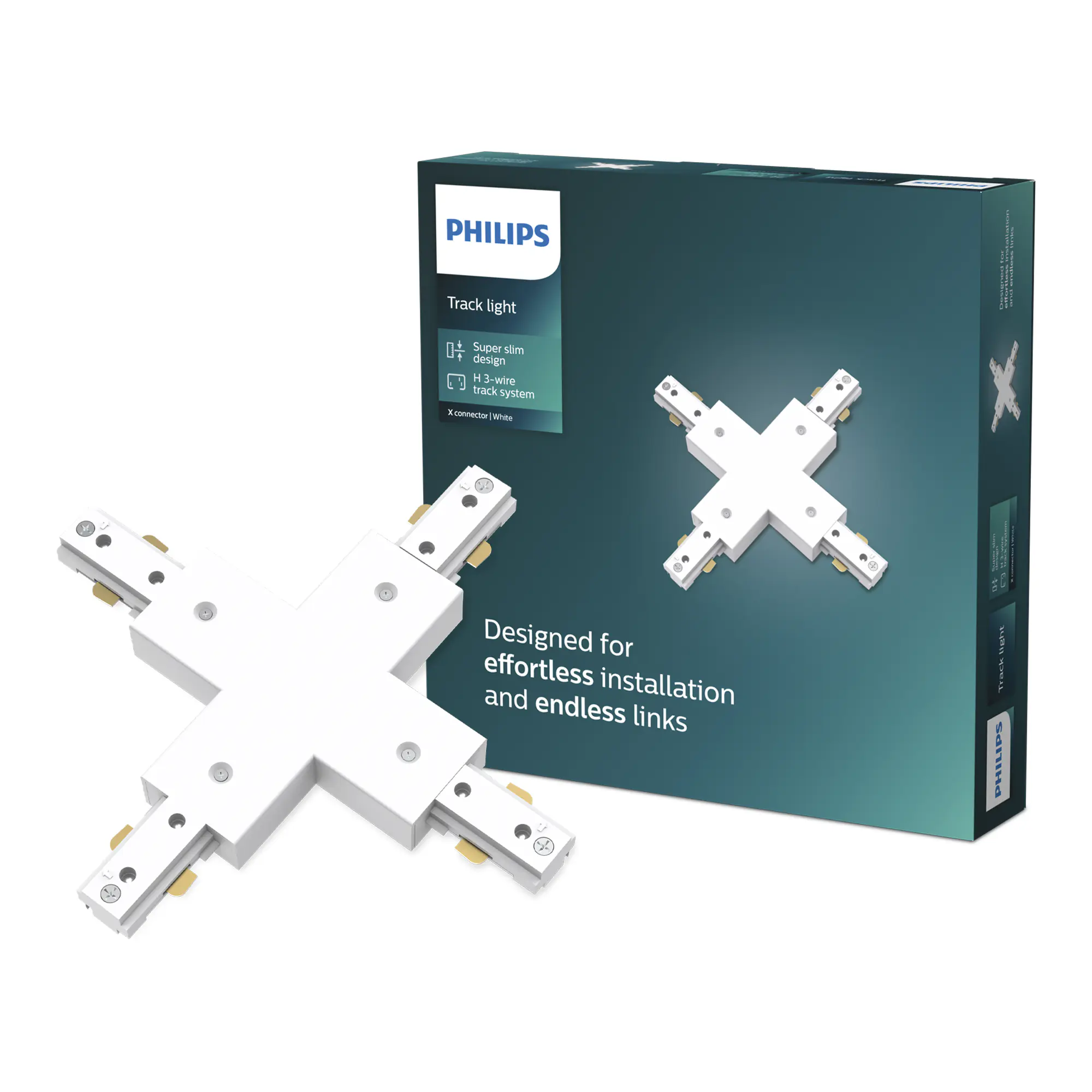 Philips EasyLink Stromverbinder für Schienenleuchte 4-Fach weiß