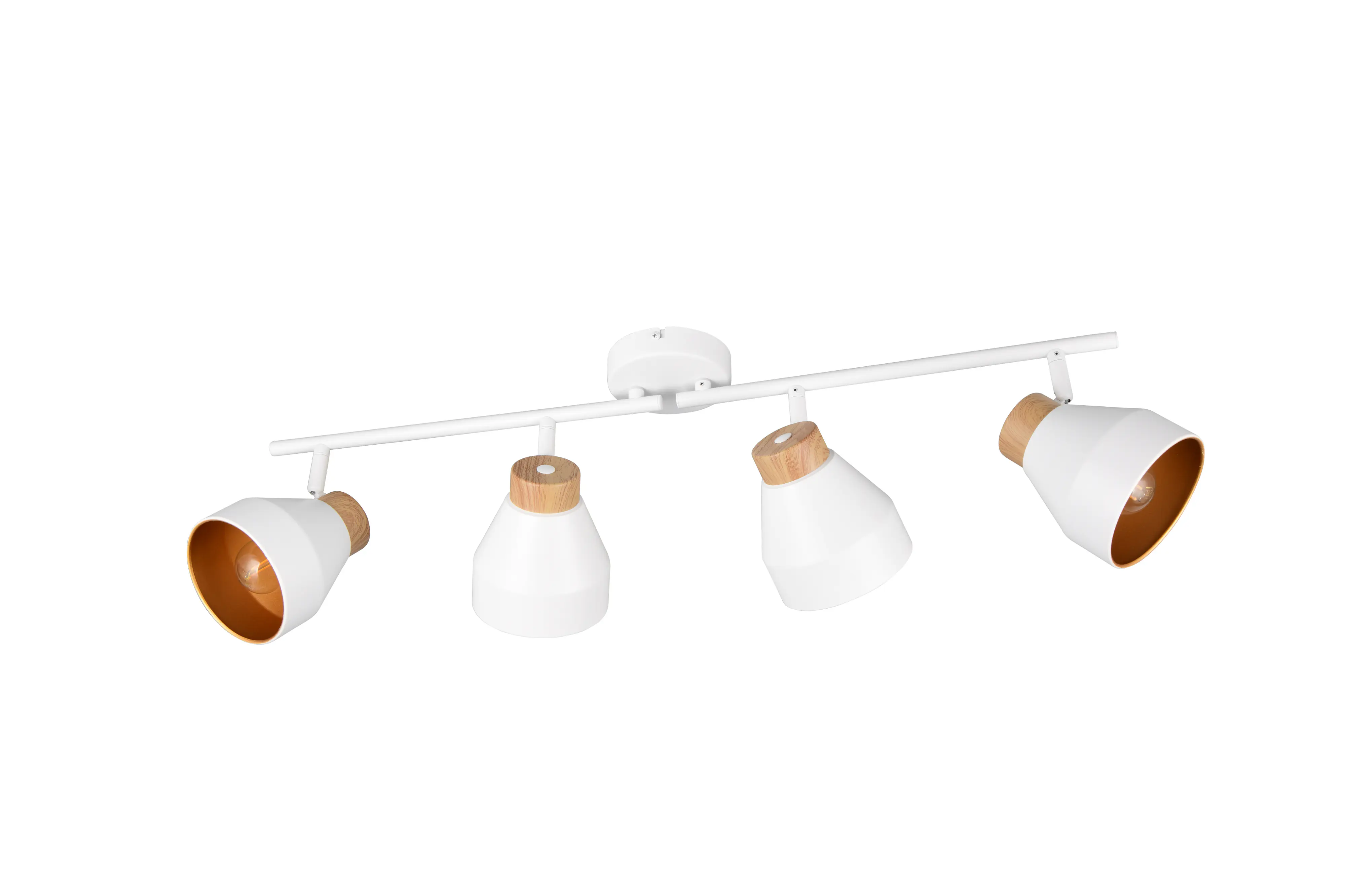 Trio LED Deckenlampe 4er Spot Valentin 22 x 71,5 cm weiß matt/natur