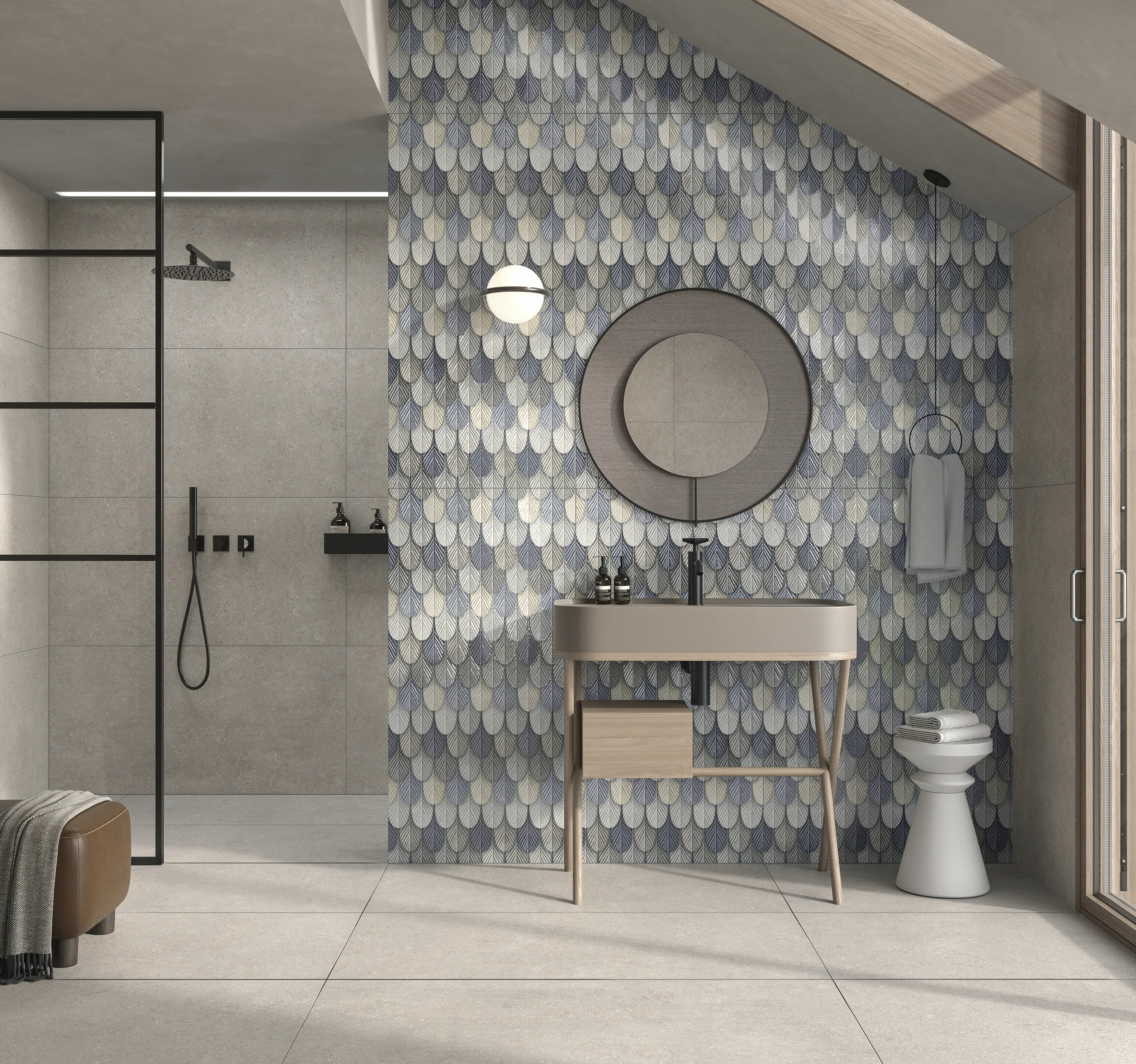 Bodenfliese Feinsteinzeug Decoro Trend 60 x 120,2 cm multicolor