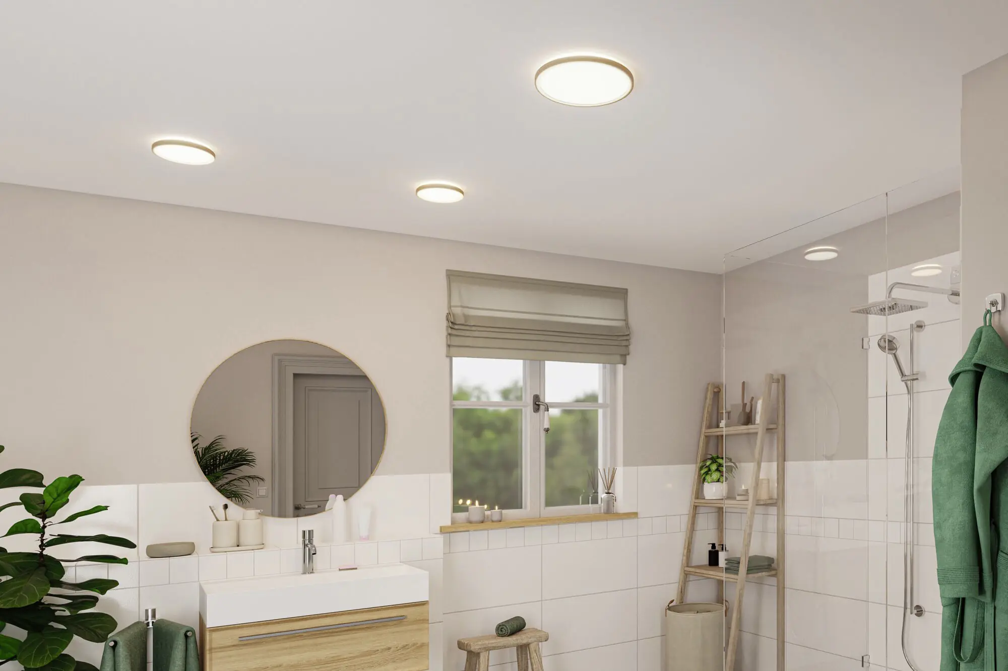 Paulmann LED Deckenleuchte Atria Shine Backlight Holzoptik Ø 29,3cm