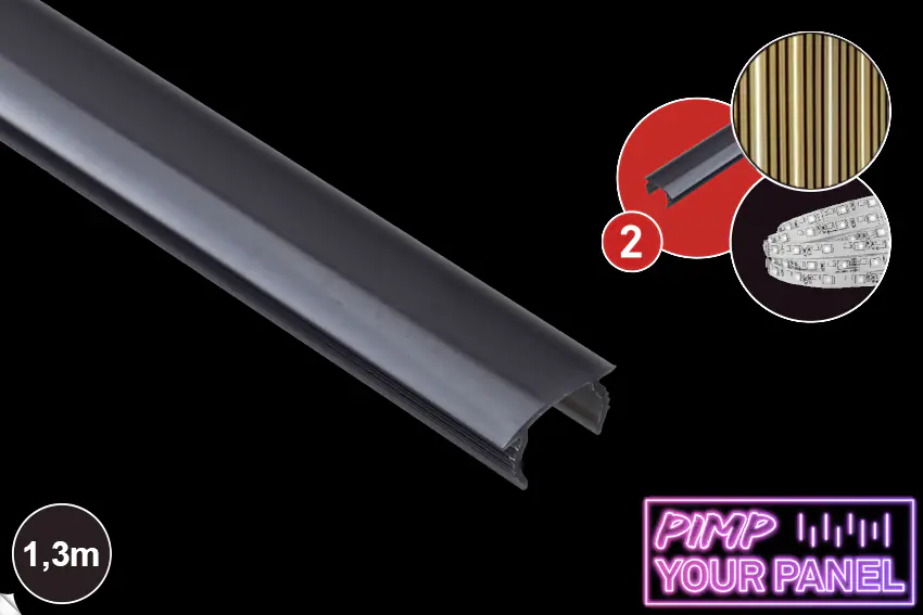 Briloner PC Profil Pimp your Panel Diffusor 1,3 m, Kunststoff, 12-13 mm, schwarz