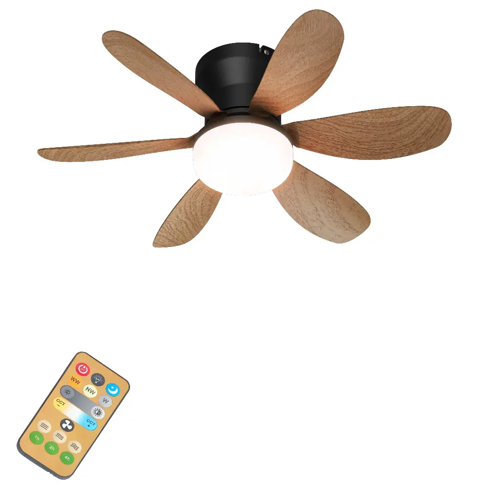 LED-Deckenventilator Chic holz dimmbar Ø 51 cm