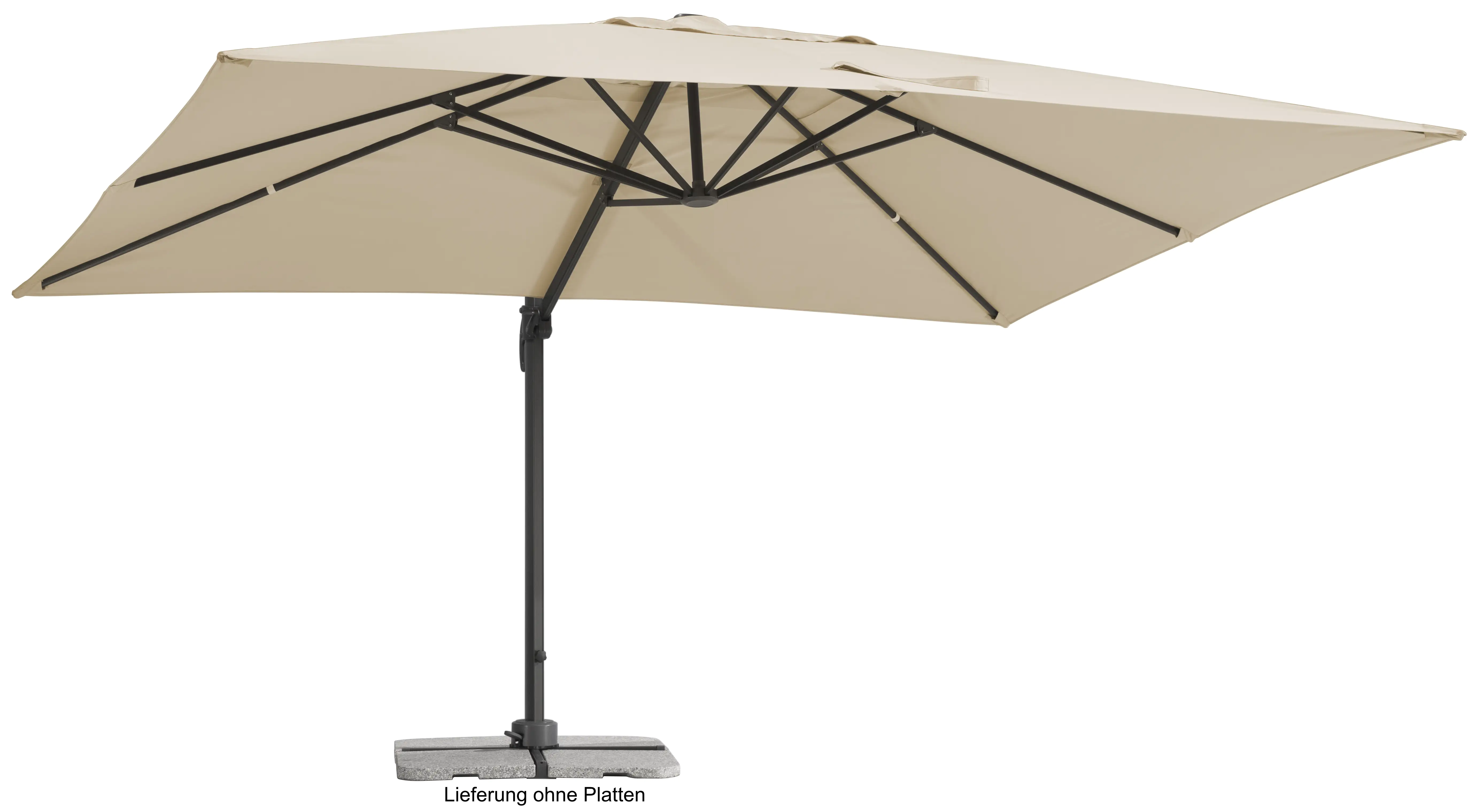 Schneider Ampelschirm Rhodos Grande natur 300 x 400 cm inkl. Sonnenschirmhülle