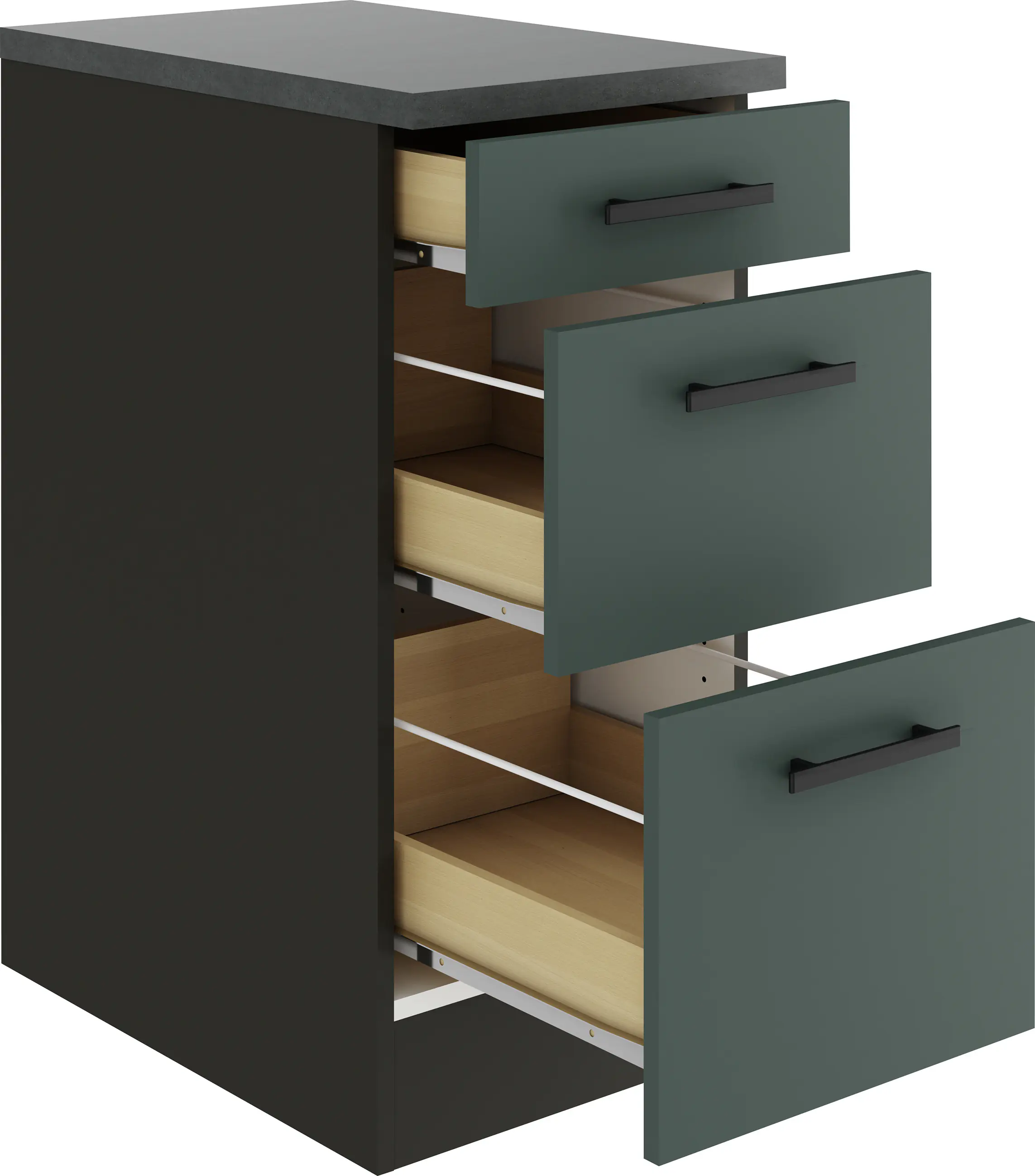 Optifit Unterschrank Verona 405 steingrün/anthrazit matt 40 cm