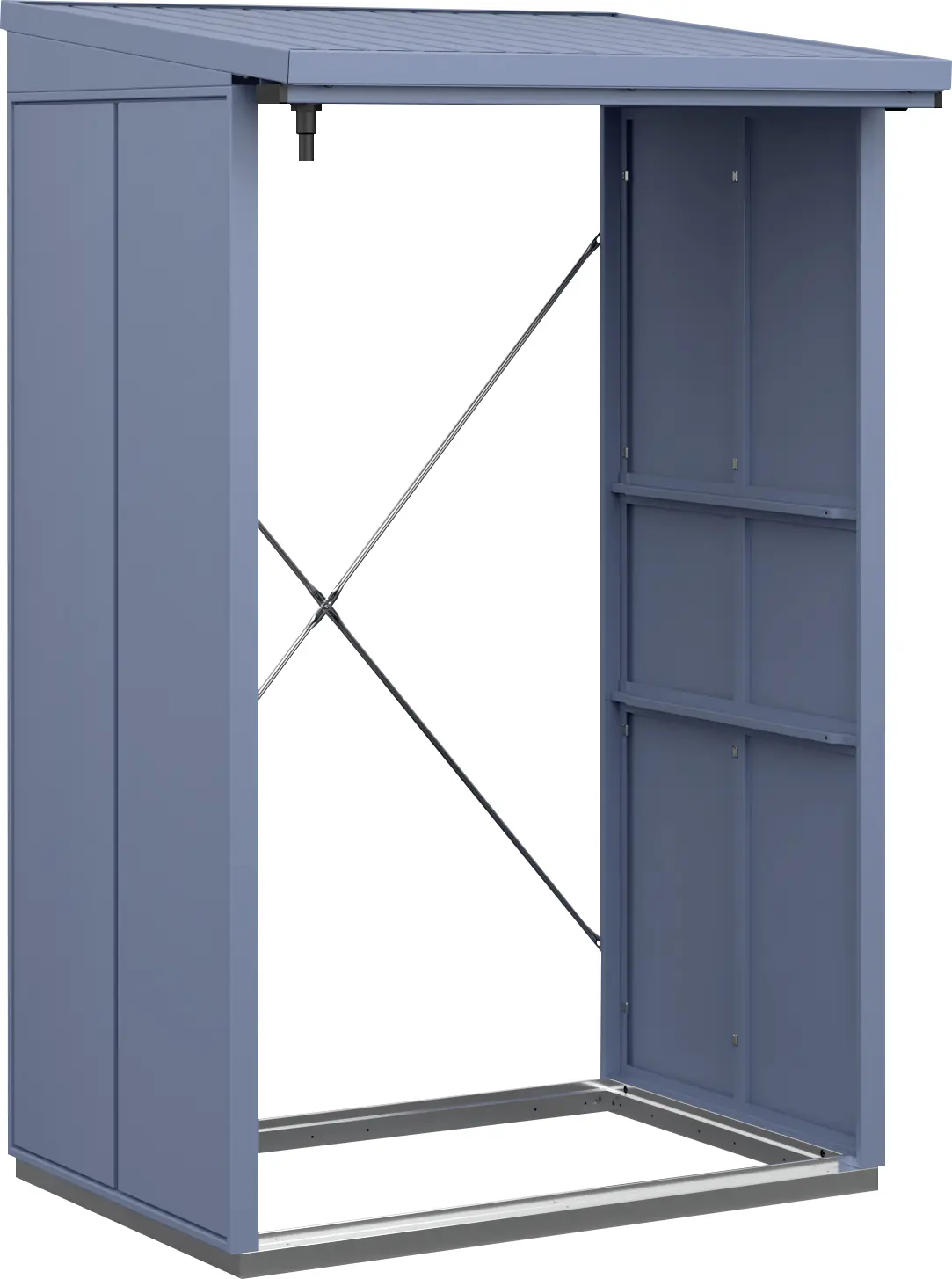 Ecostar Kaminholzregal Elegant-V Typ 1, taubenblau, mit Verstrebung