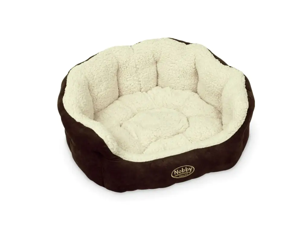Nobby Komfortbett Taika oval braun/wollweiß