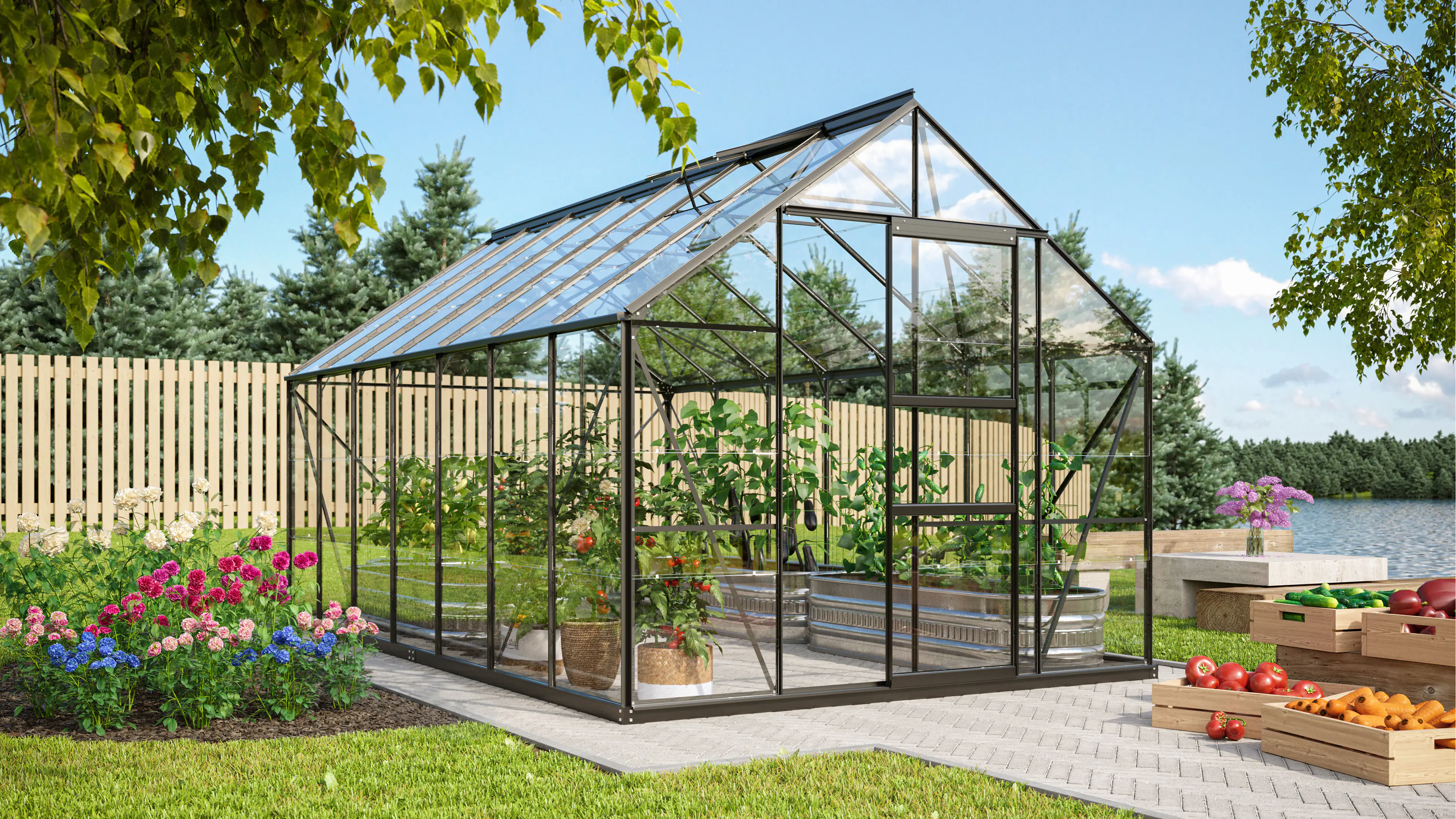 Vitavia Gewächshaus Merkur 11500 254 x 441 cm 3 mm ESG